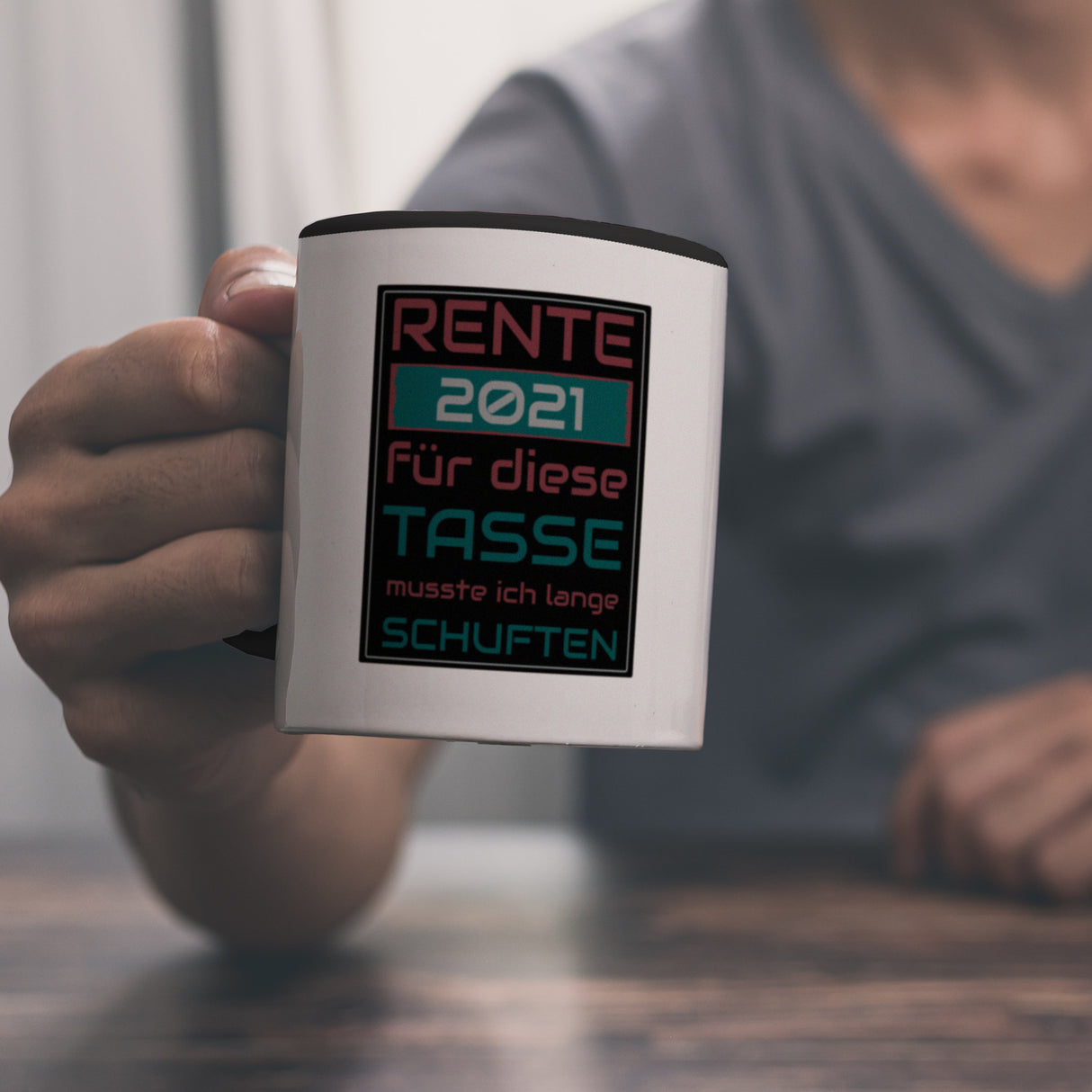 Rente 2021 Kaffeebecher - dafür musste ich lange arbeiten - Vintage Tasse bedruckt