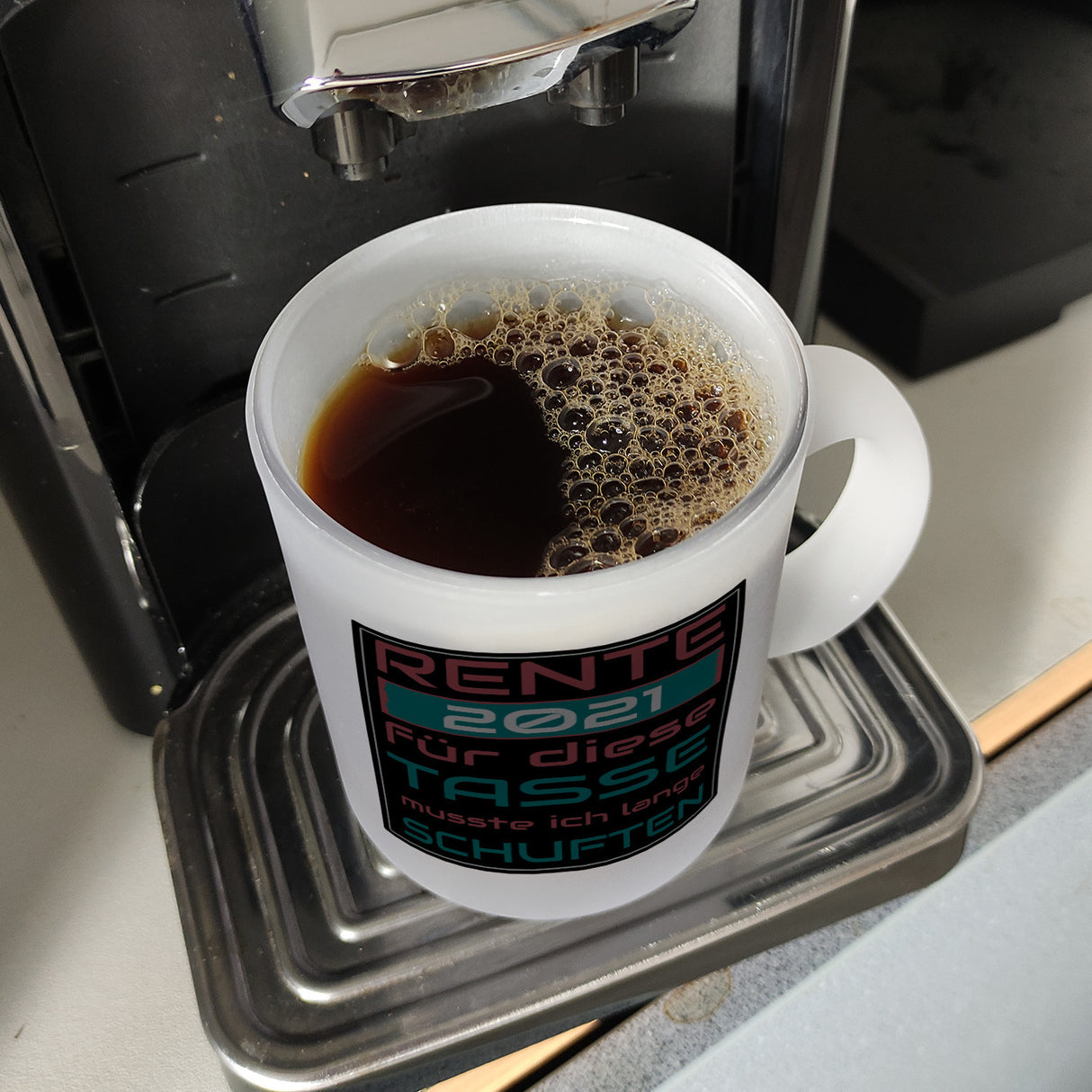 Rente 2021 Kaffeebecher - dafür musste ich lange arbeiten - Vintage Tasse bedruckt