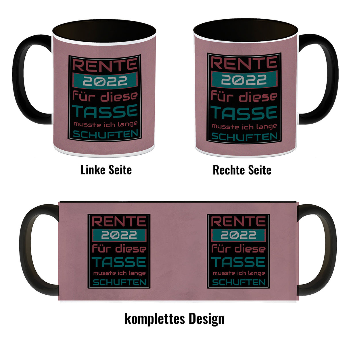 Rente 2022 Kaffeebecher - dafür musste ich lange arbeiten - Vintage Tasse bedruckt