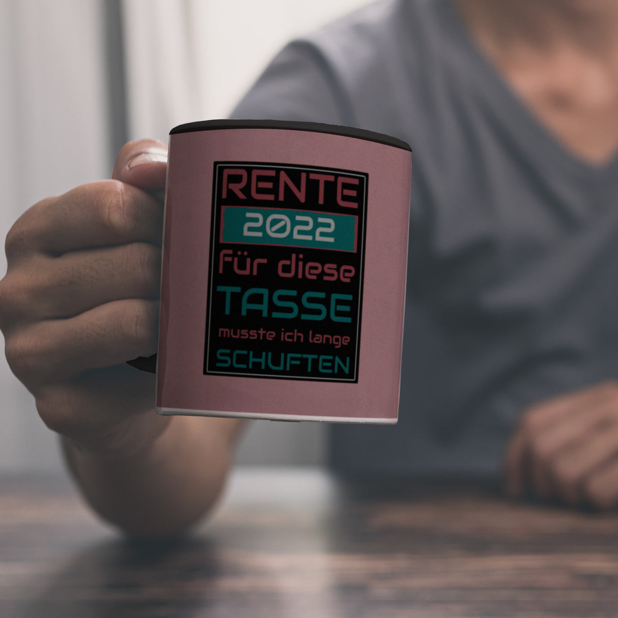 Rente 2022 Kaffeebecher - dafür musste ich lange arbeiten - Vintage Tasse bedruckt