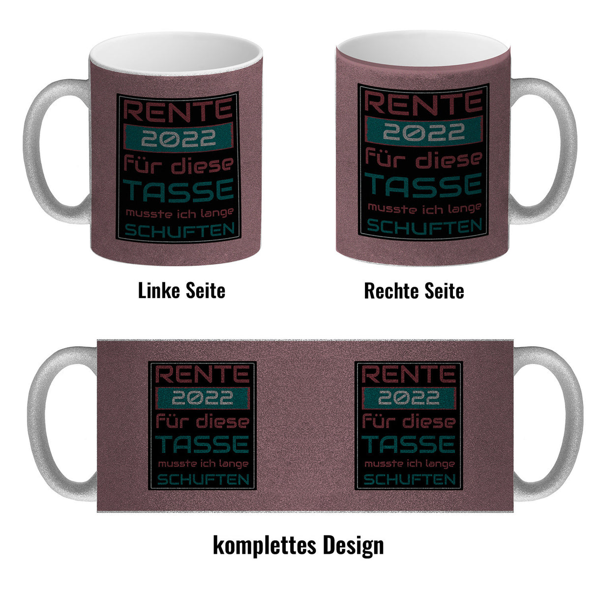 Rente 2022 Kaffeebecher - dafür musste ich lange arbeiten - Vintage Tasse bedruckt