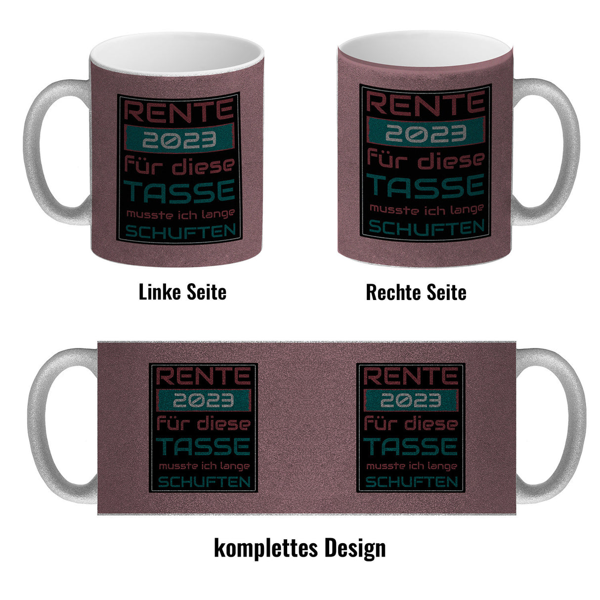 Rente 2023 Kaffeebecher - dafür musste ich lange arbeiten - Vintage Tasse bedruckt