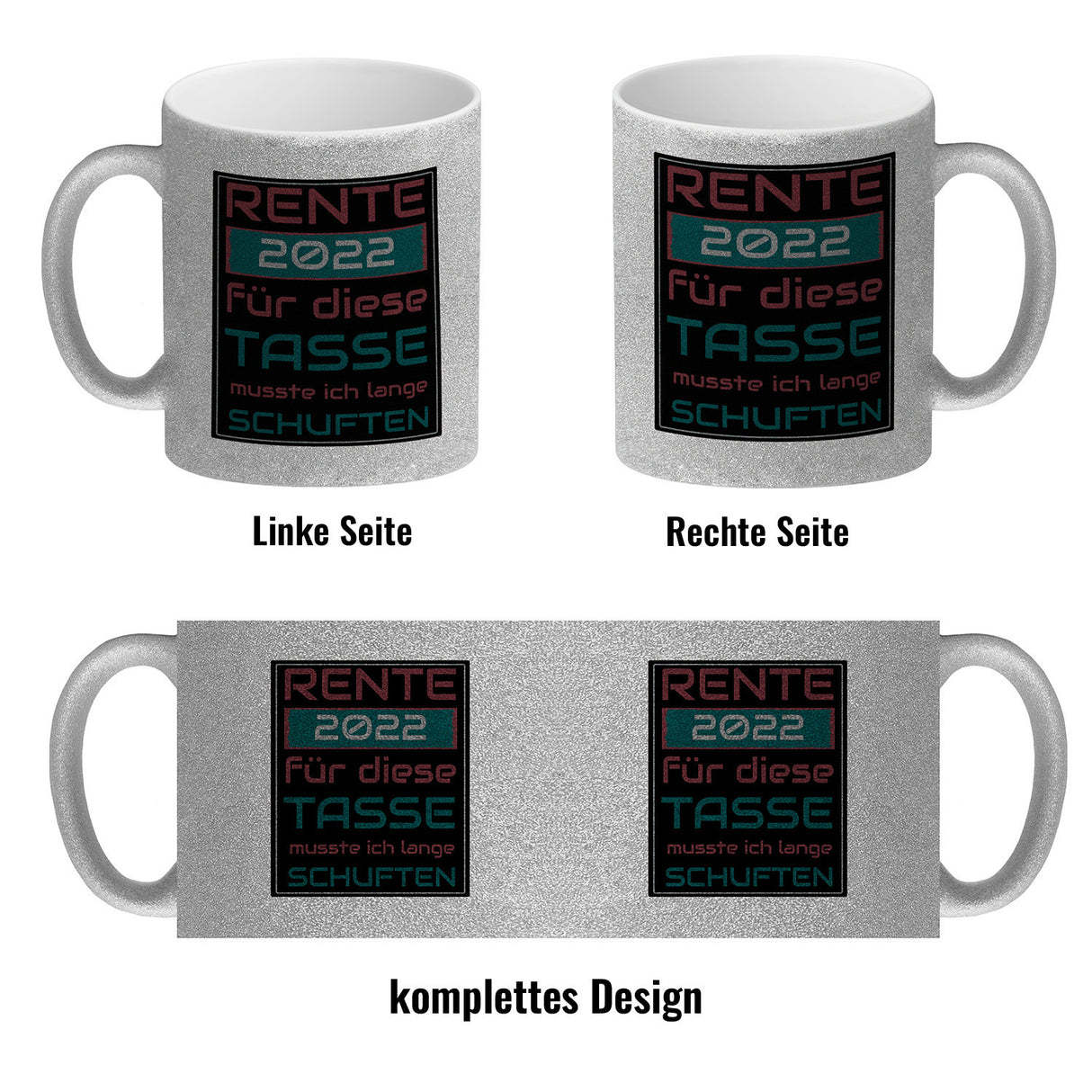 Rente 2022 Kaffeebecher - dafür musste ich lange arbeiten - Vintage Tasse bedruckt