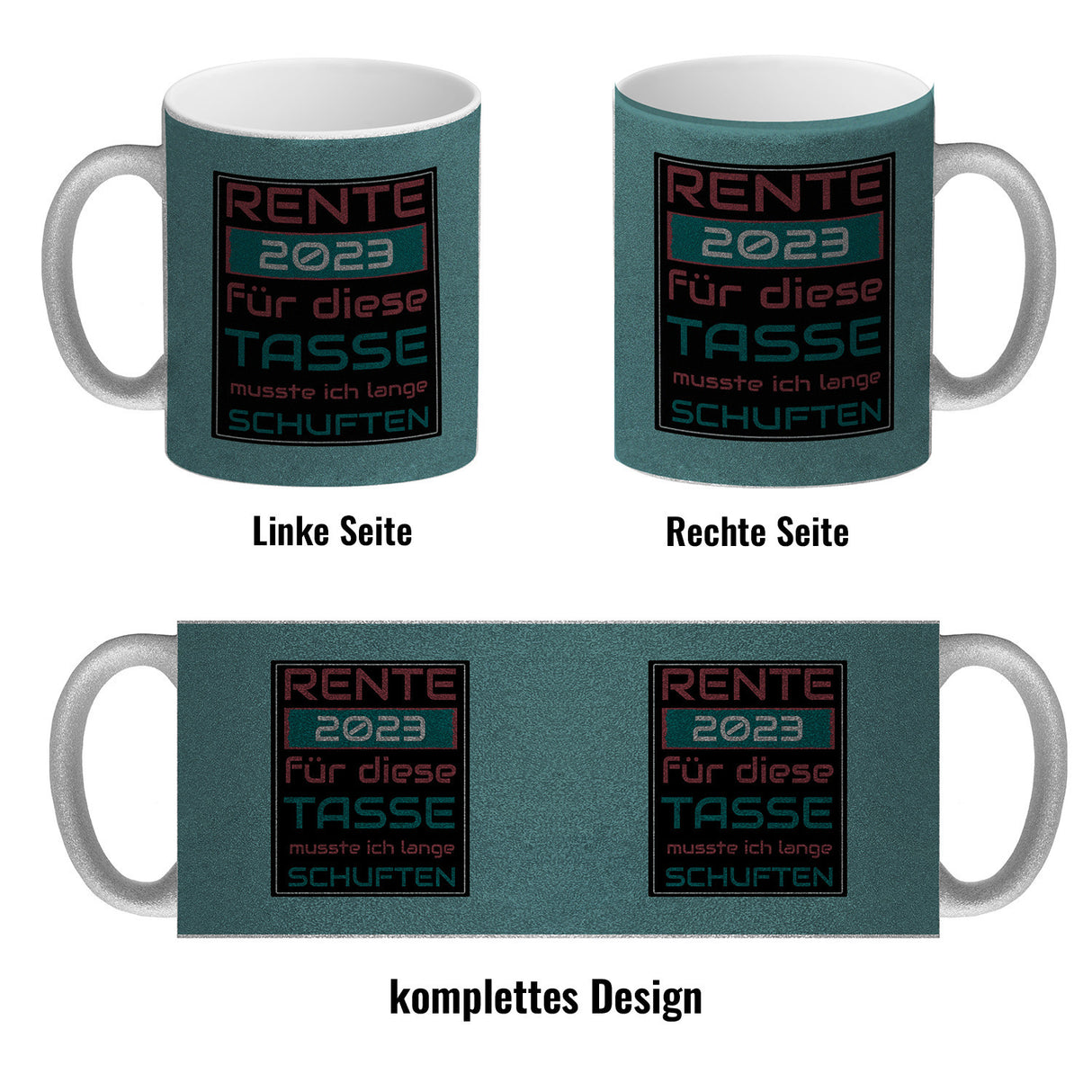 Rente 2023 Kaffeebecher - dafür musste ich lange arbeiten - Vintage Tasse bedruckt