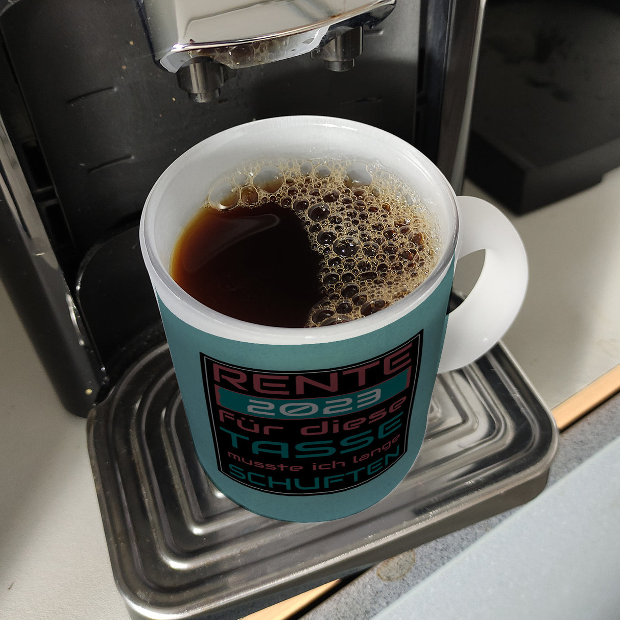 Rente 2023 Kaffeebecher - dafür musste ich lange arbeiten - Vintage Tasse bedruckt