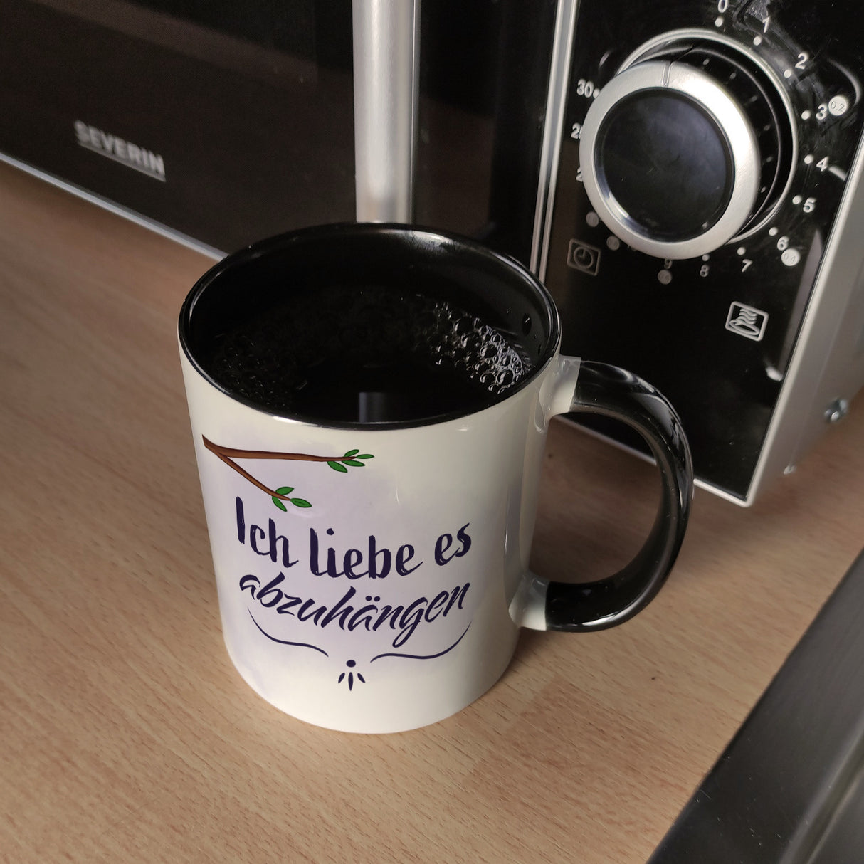 Ich liebe es abzuhängen Kaffeebecher mit lustiger Fledermaus