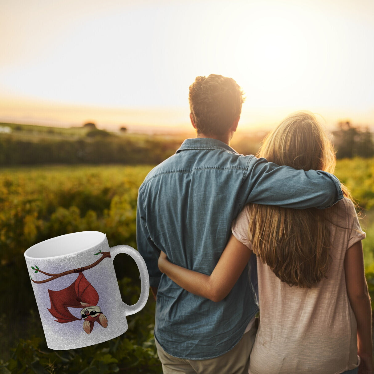 Ich liebe es abzuhängen Kaffeebecher mit lustiger Fledermaus