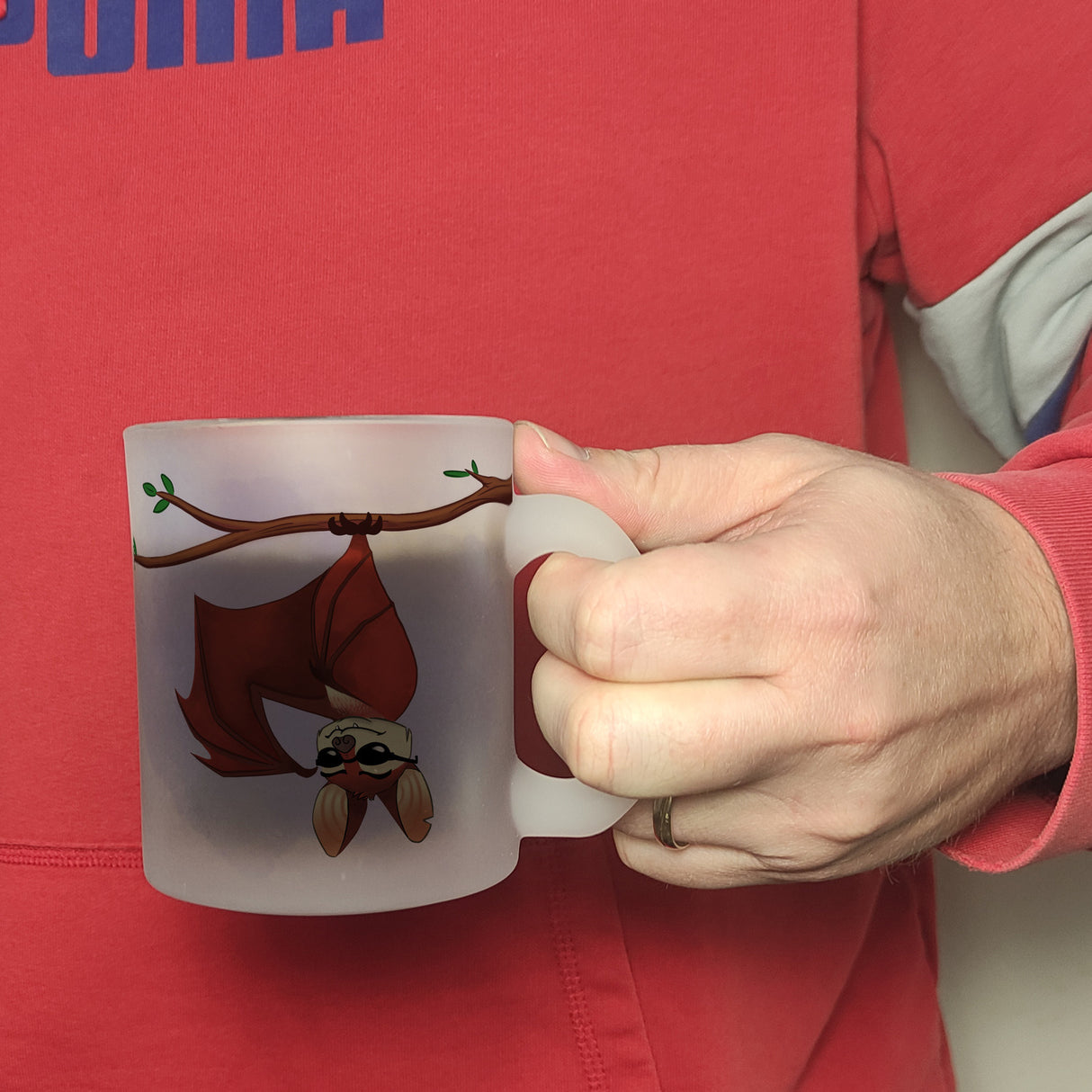 Ich liebe es abzuhängen Kaffeebecher mit lustiger Fledermaus