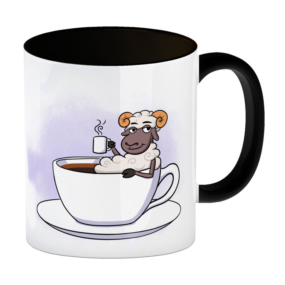 Bock auf Kaffee? Kaffeebecher mit lustigem Schafsbock