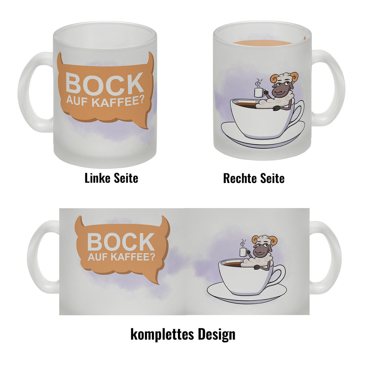 Bock auf Kaffee? Kaffeebecher mit lustigem Schafsbock