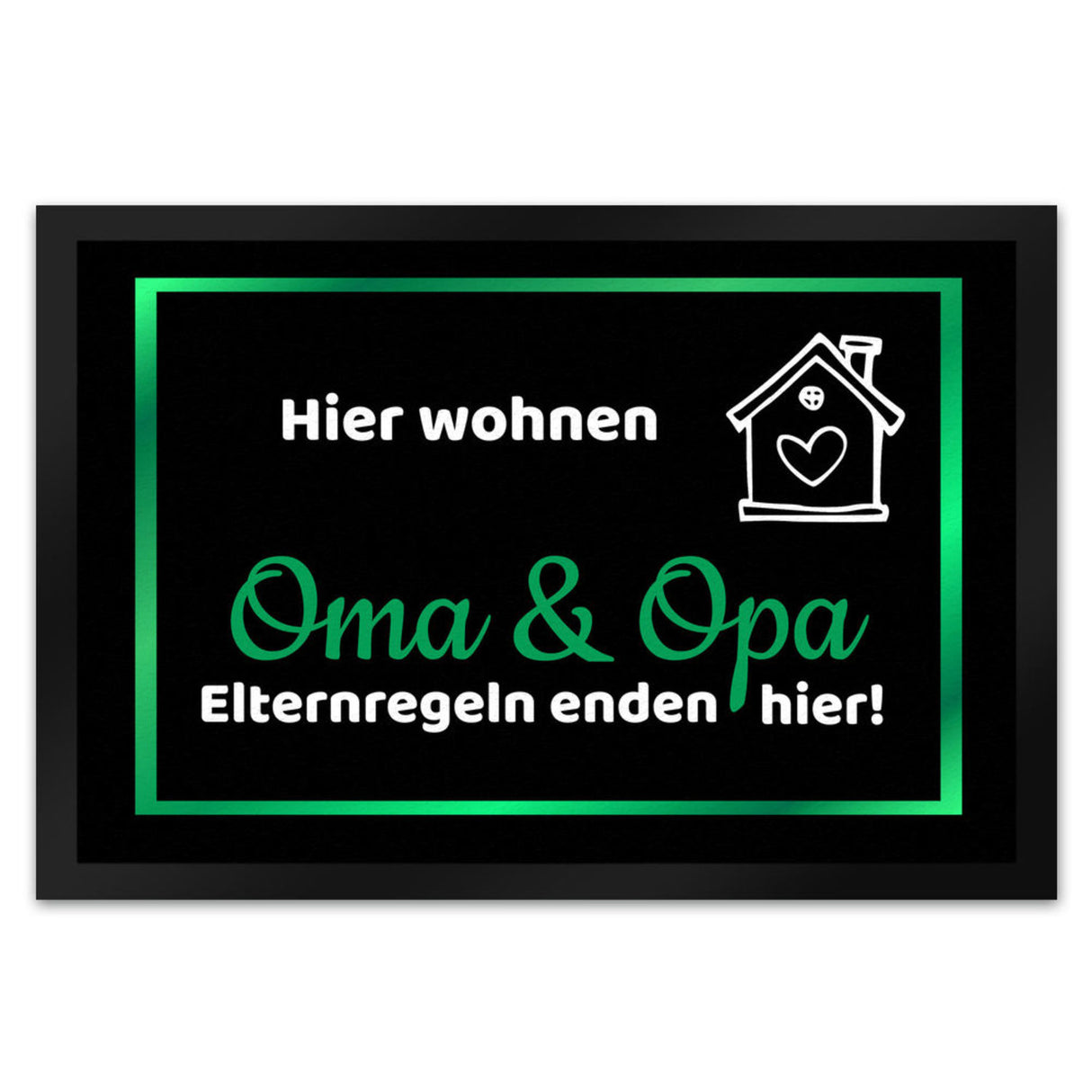 Hier wohnen Opa und Oma Fußmatte - Elternregeln enden hier mit Herz