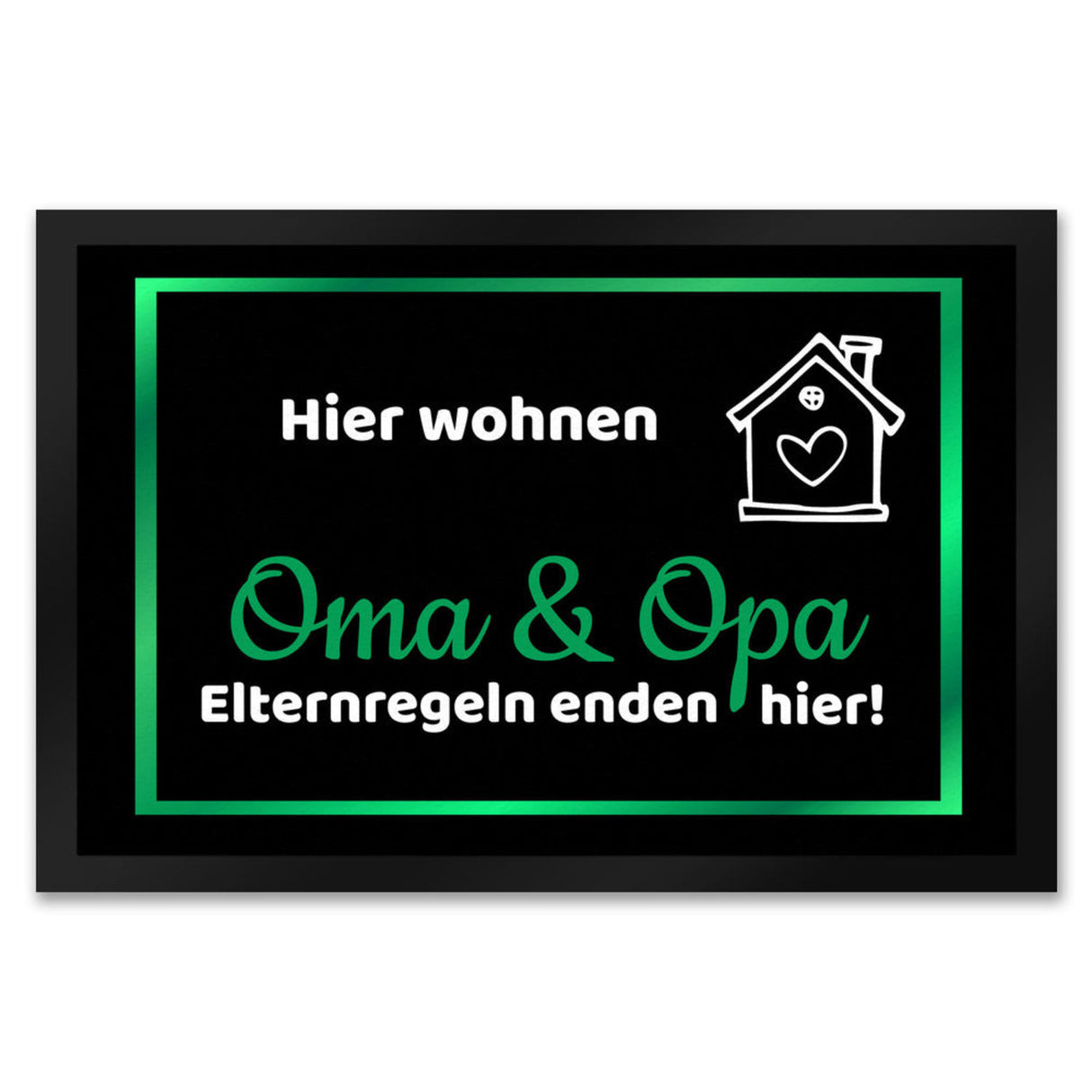 Hier wohnen Opa und Oma Fußmatte - Elternregeln enden hier mit Herz