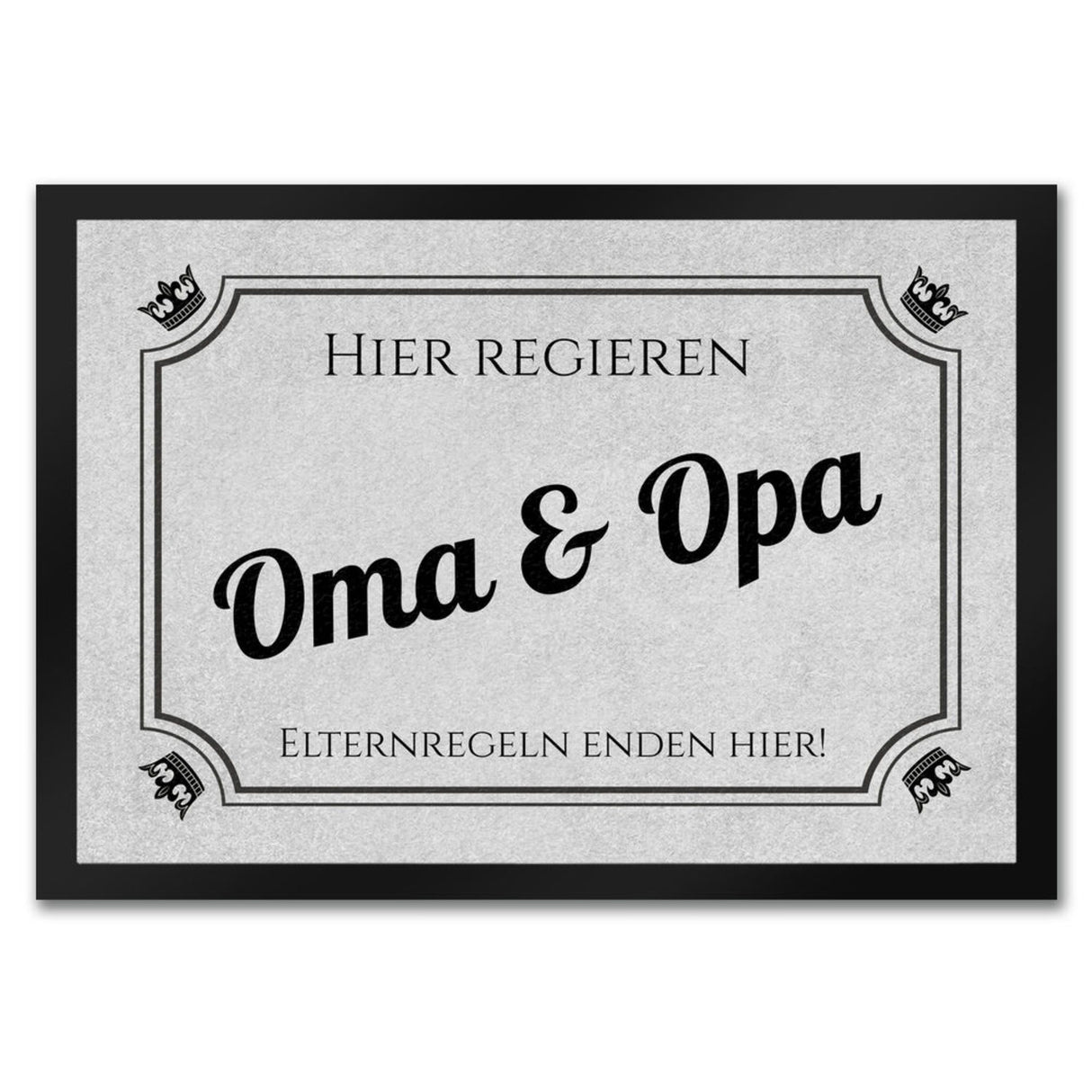 Hier wohnen Opa und Oma Fußmatte - Elternregeln enden hier mit Herz