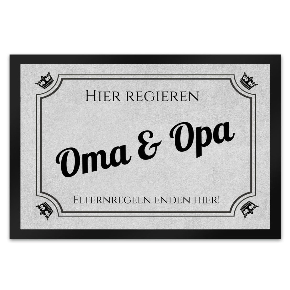 Hier wohnen Opa und Oma Fußmatte - Elternregeln enden hier mit Herz