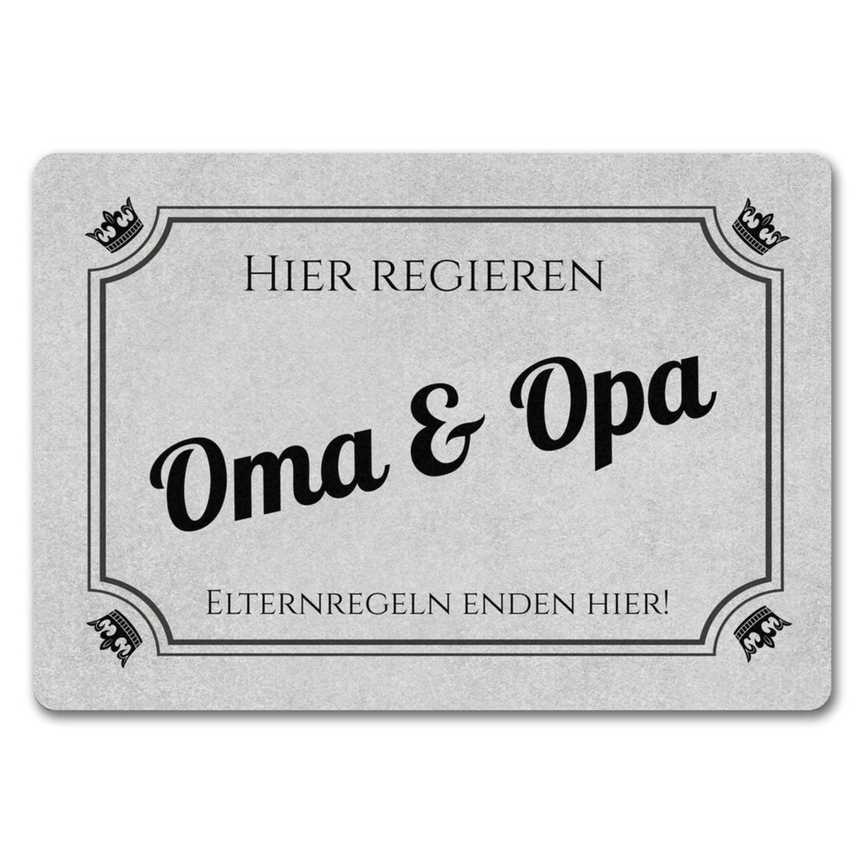 Hier wohnen Opa und Oma Fußmatte - Elternregeln enden hier mit Herz