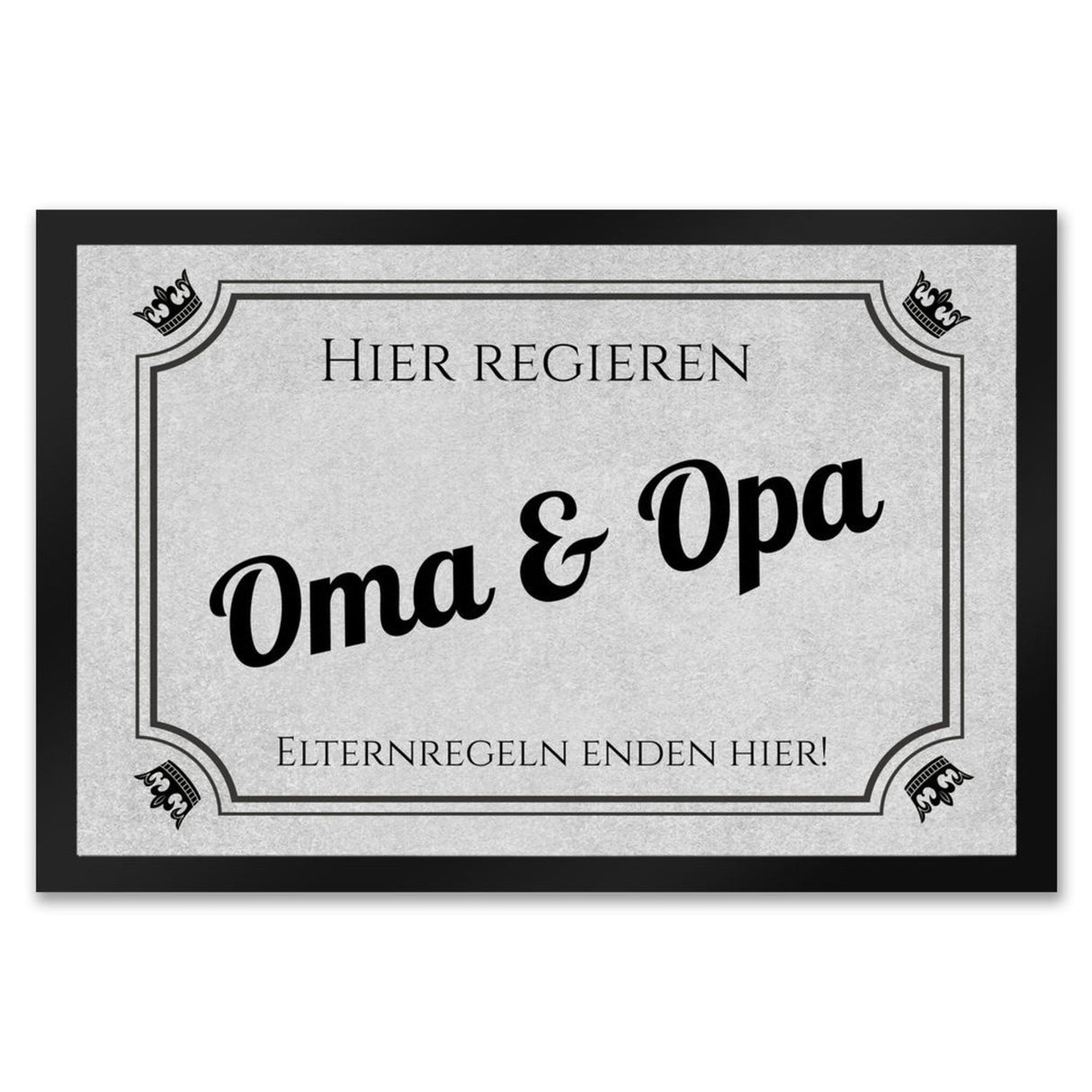 Hier wohnen Opa und Oma Fußmatte - Elternregeln enden hier mit Herz