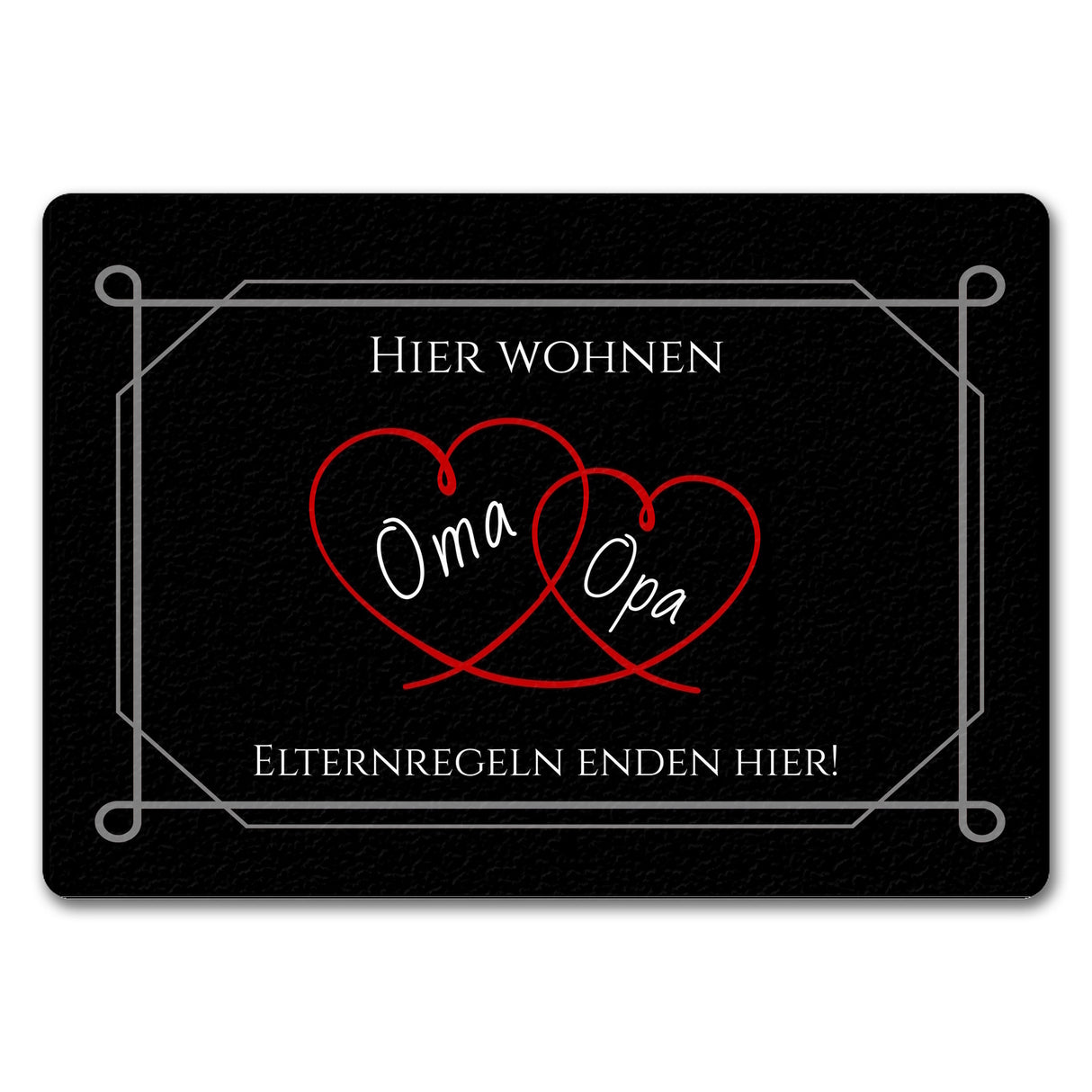 Hier wohnen Opa und Oma Fußmatte - Elternregeln enden hier mit Herz