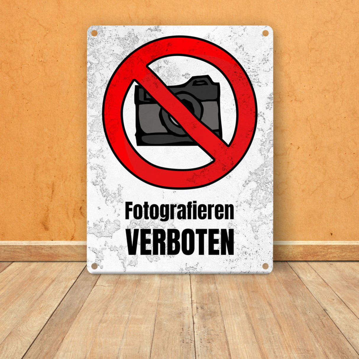Fotografieren verboten Verbotsschild im Comic-Stil