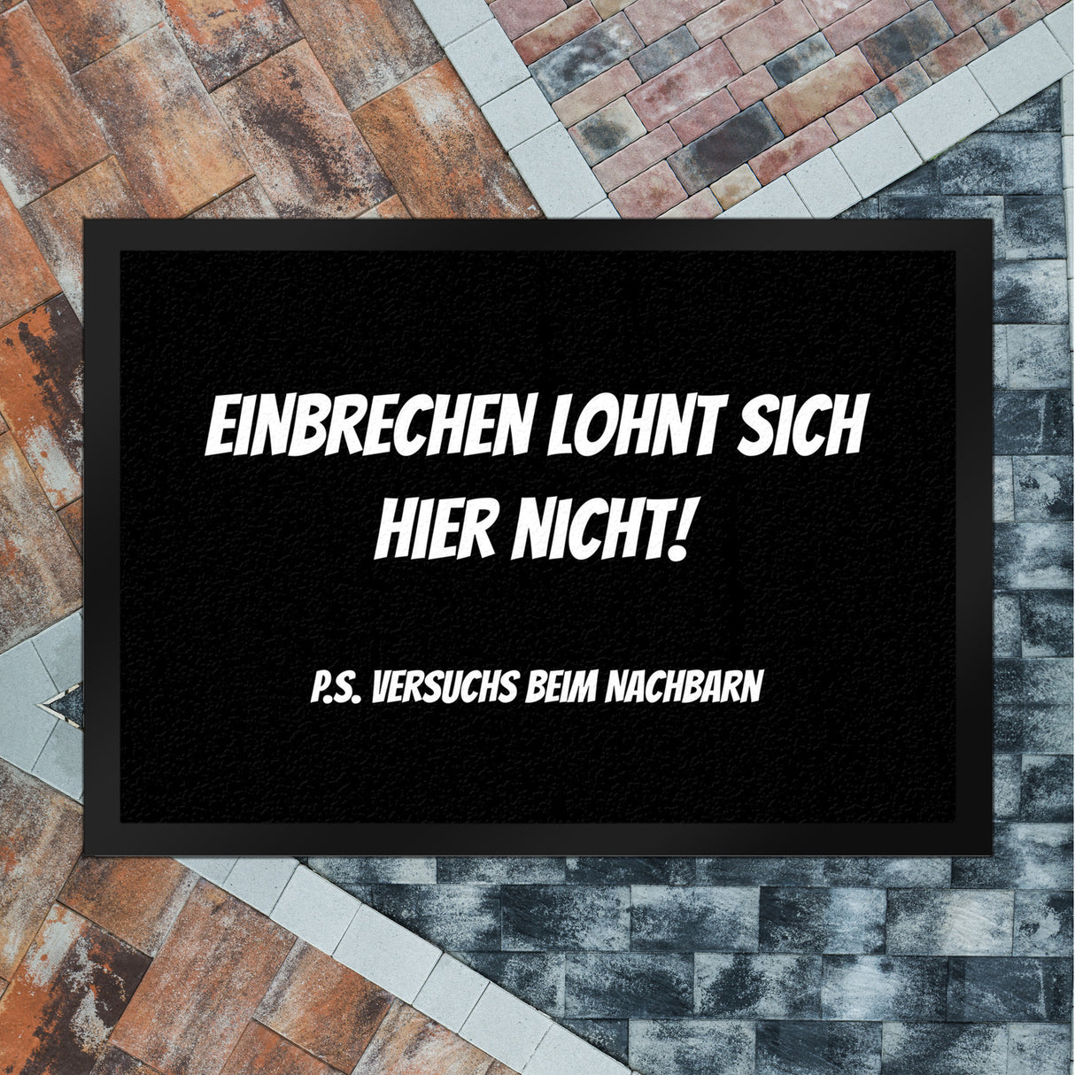 Fussmatte Zutritt auf eigene Gefahr mit lustigem Spruch schwarz