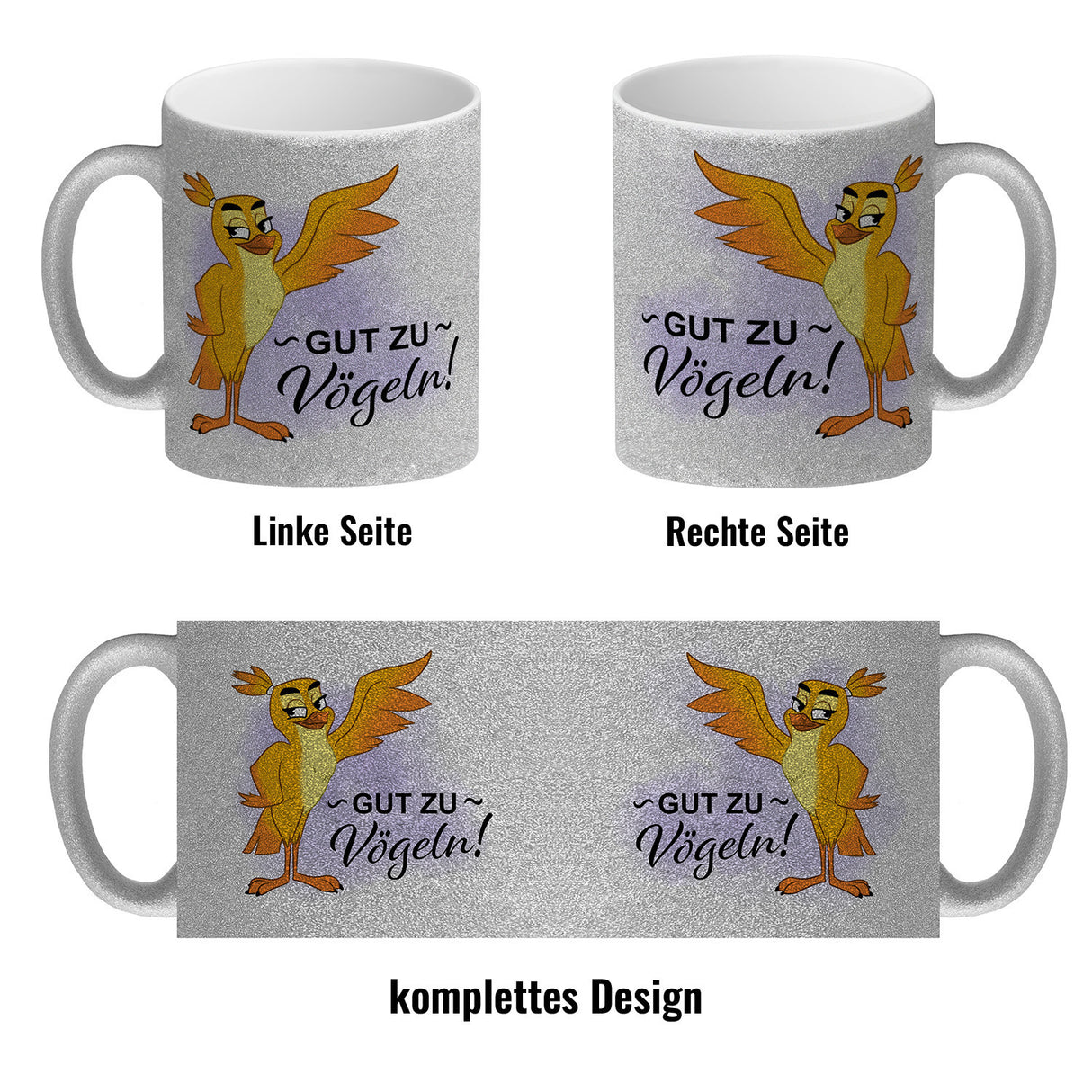 Gut zu Vögeln Kaffeebecher mit lustigem Vögelchen und Spruch