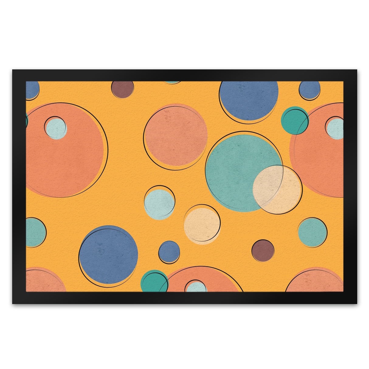 Bunte Kreise Design Fußmatte mit schönem buntem Muster