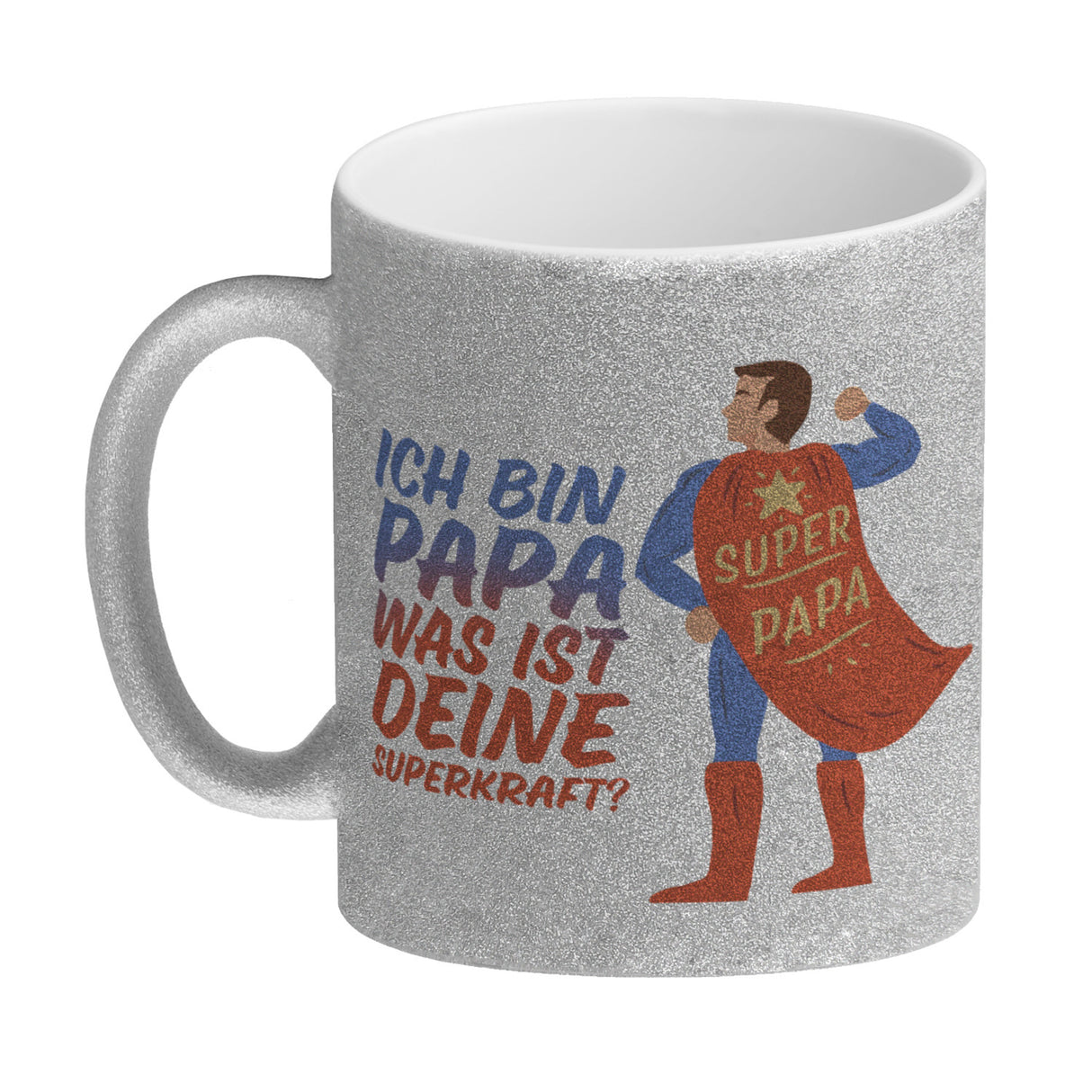 Ich bin Papa was ist deine Superkraft Kaffeebecher mit Superheldmotiv
