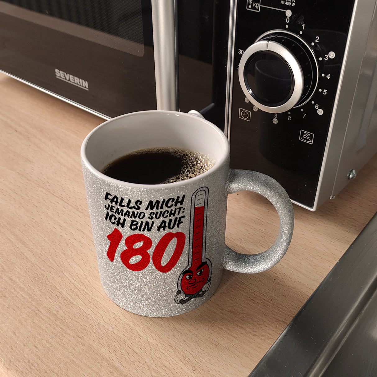 Falls mich jemand sucht: Ich bin auf 180 Kaffeebecher mit lustigem Spruch und Cartoon