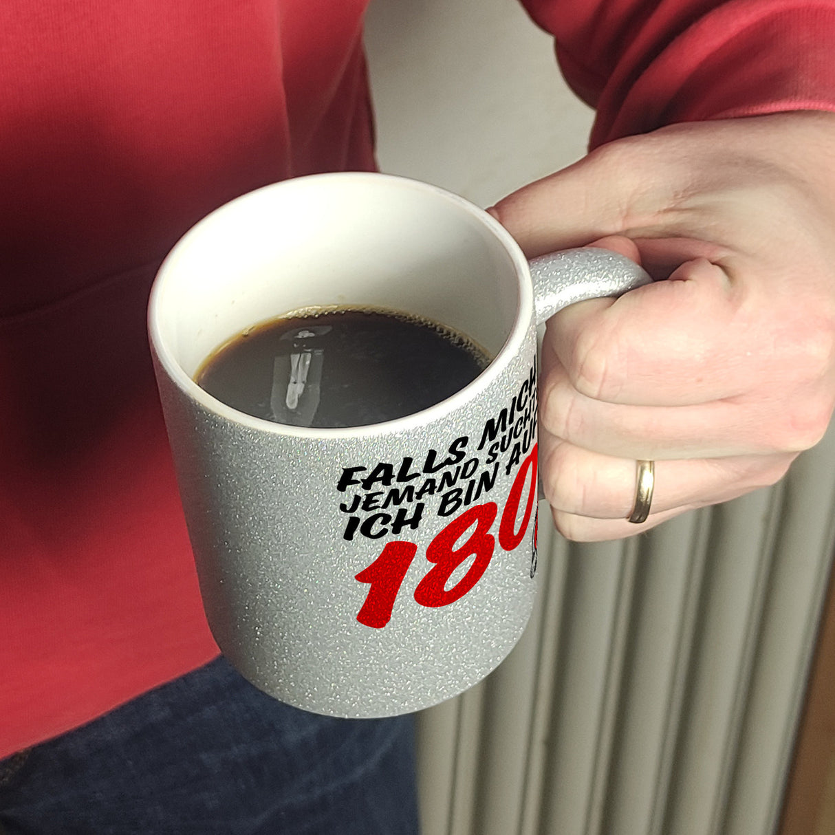 Falls mich jemand sucht: Ich bin auf 180 Kaffeebecher mit lustigem Spruch und Cartoon