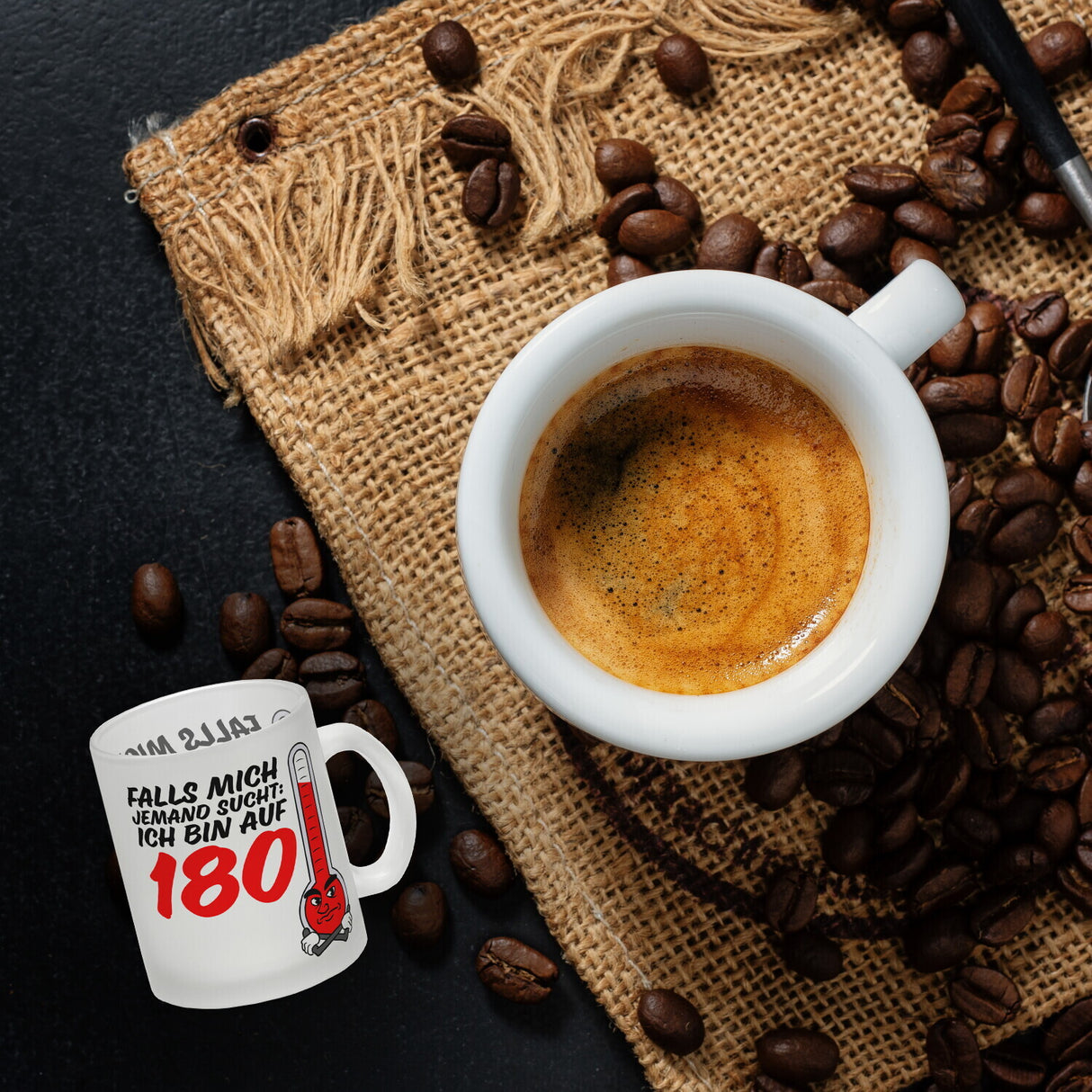 Falls mich jemand sucht: Ich bin auf 180 Kaffeebecher mit lustigem Spruch und Cartoon