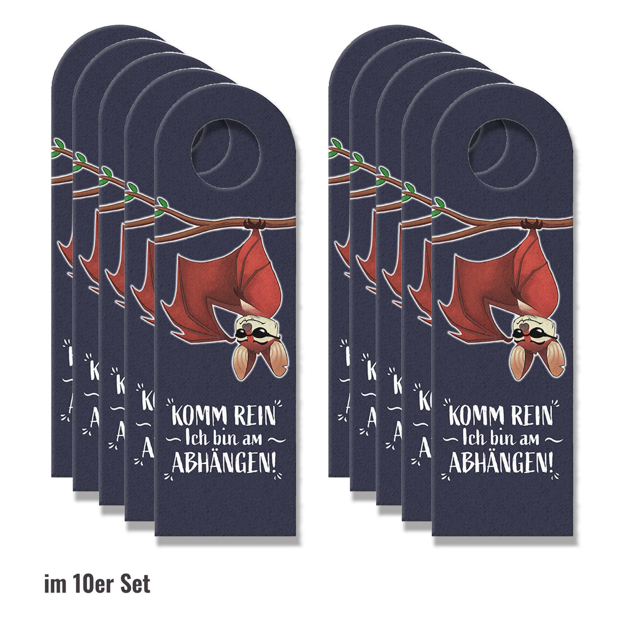 Komm rein ich bin am abhängen oder Fledermaus macht Mittagsschlaf Türhänger mit lustiger Fledermaus