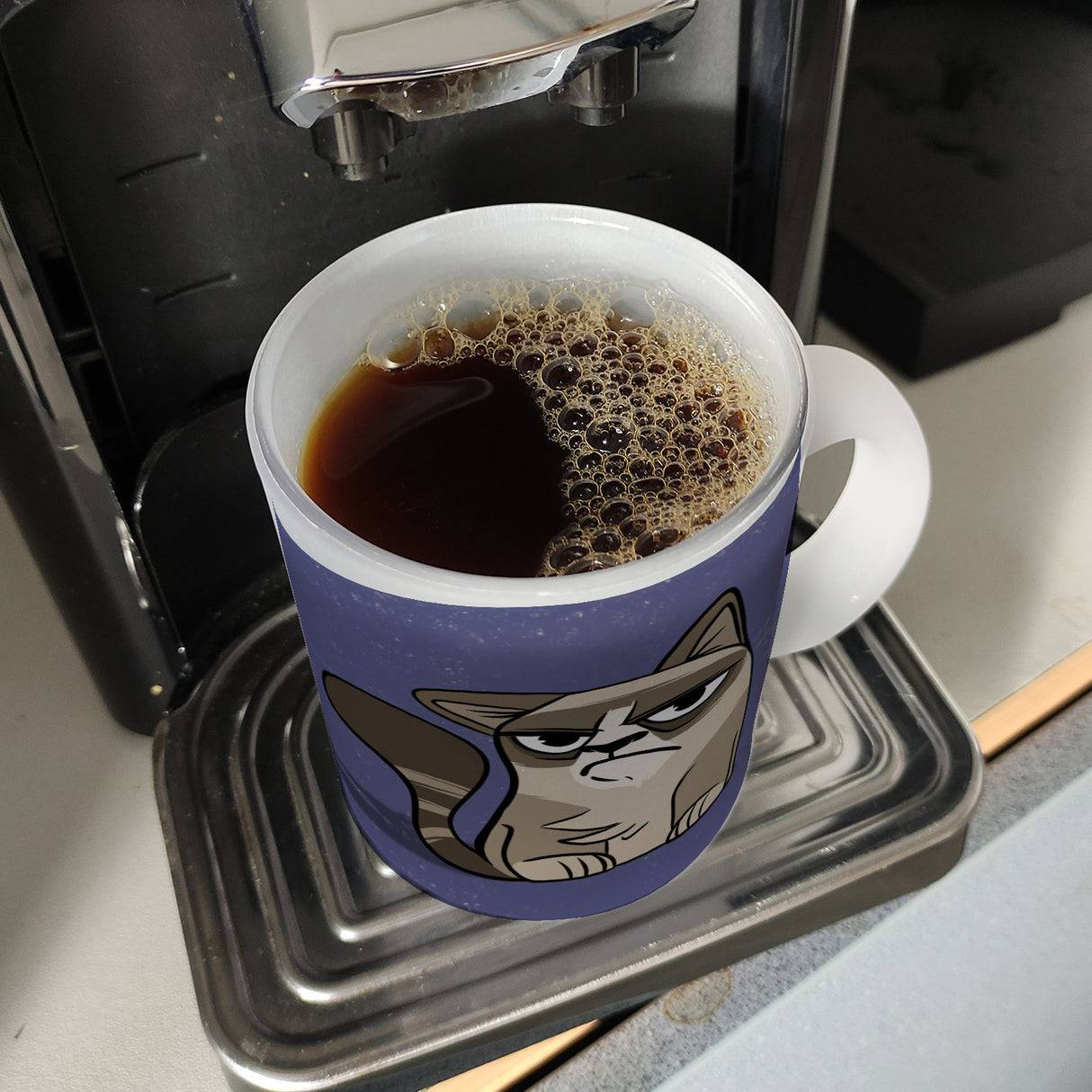 Heute hab ich gar keinen Bock Kaffeebecher mit der lustigen grummeligen Katze