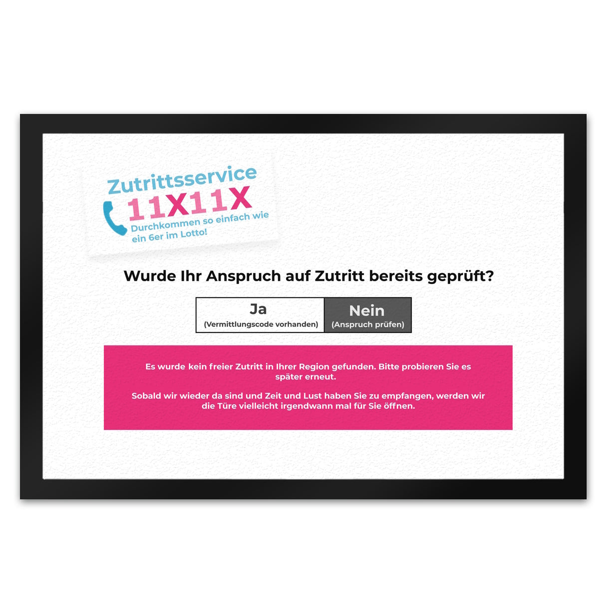 Anmeldung zur Impfung Satire Fußmatte in 35x50 cm