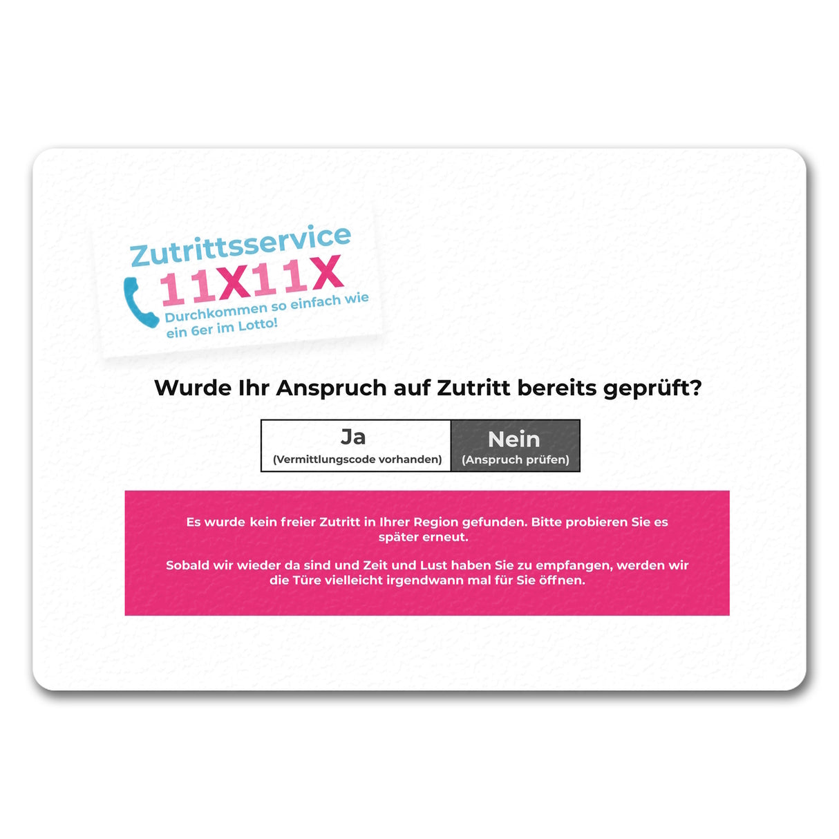 Anmeldung zur Impfung Satire Fußmatte in 35x50 cm