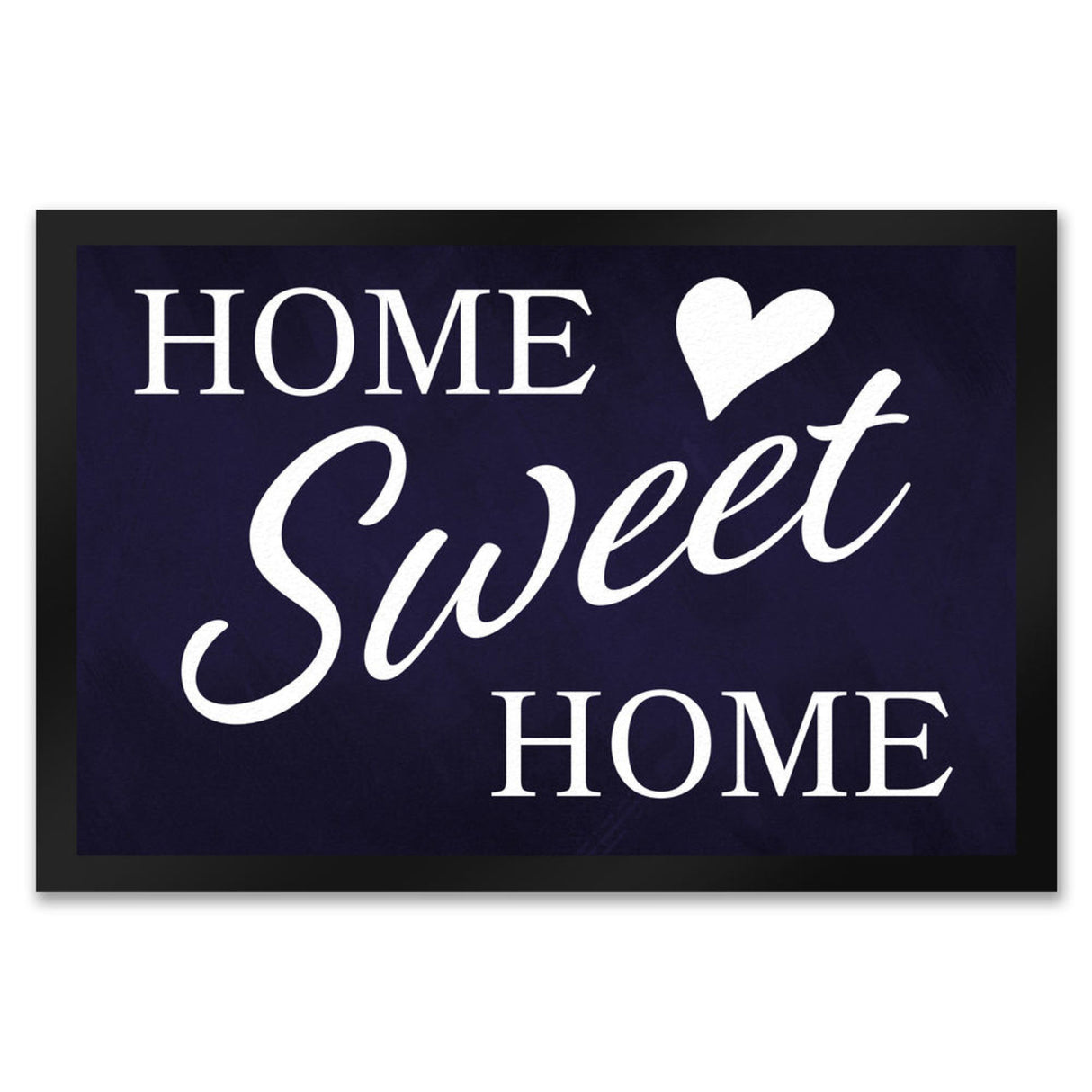 Home Sweet Home Fußmatte mit eleganter Aufschrift auf schwarzem Hintergrund