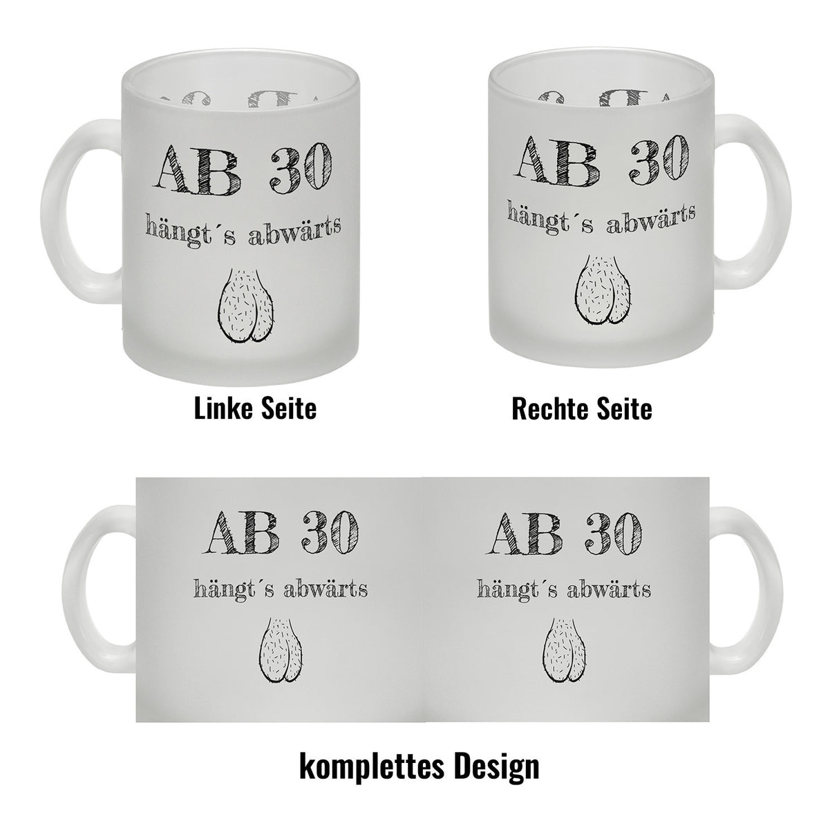 Ab 30 hängt´s abwärts Kaffeebecher