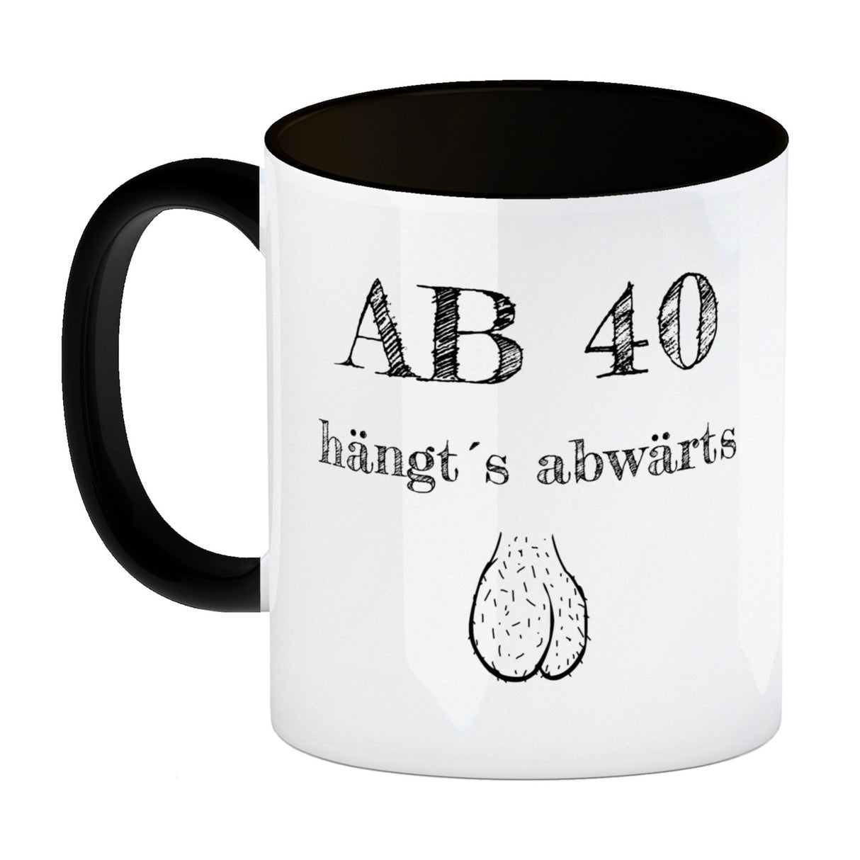 Ab 40 hängt´s abwärts Kaffeebecher