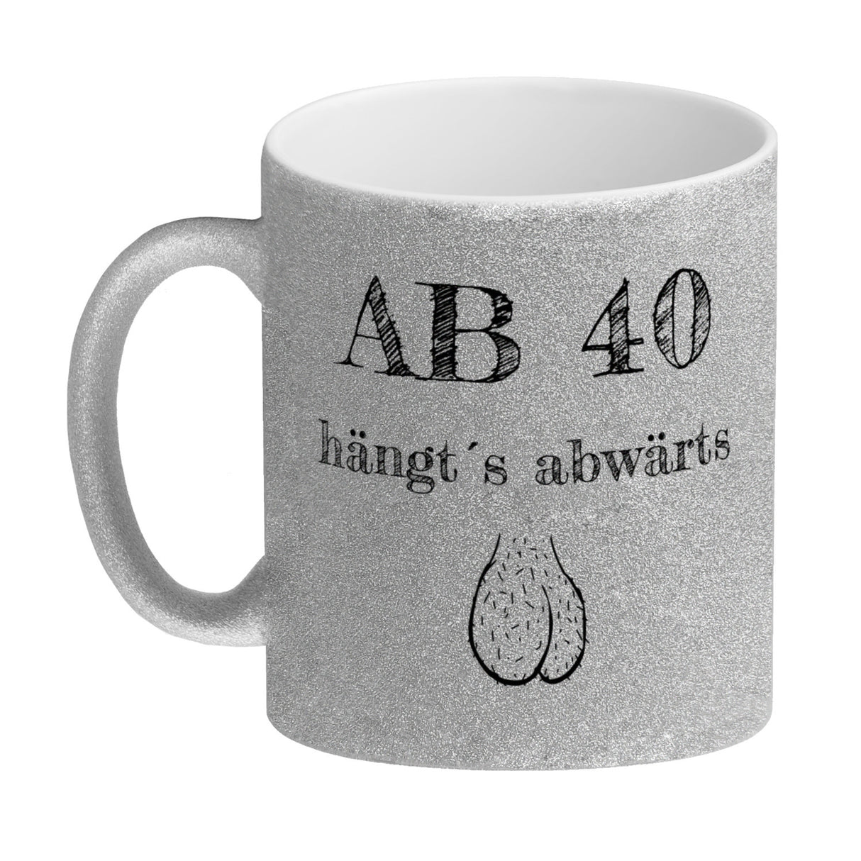 Ab 40 hängt´s abwärts Kaffeebecher