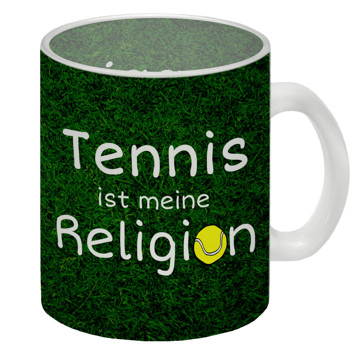 Fussball ist meine Religion Kaffeebecher mit Fussballmotiv