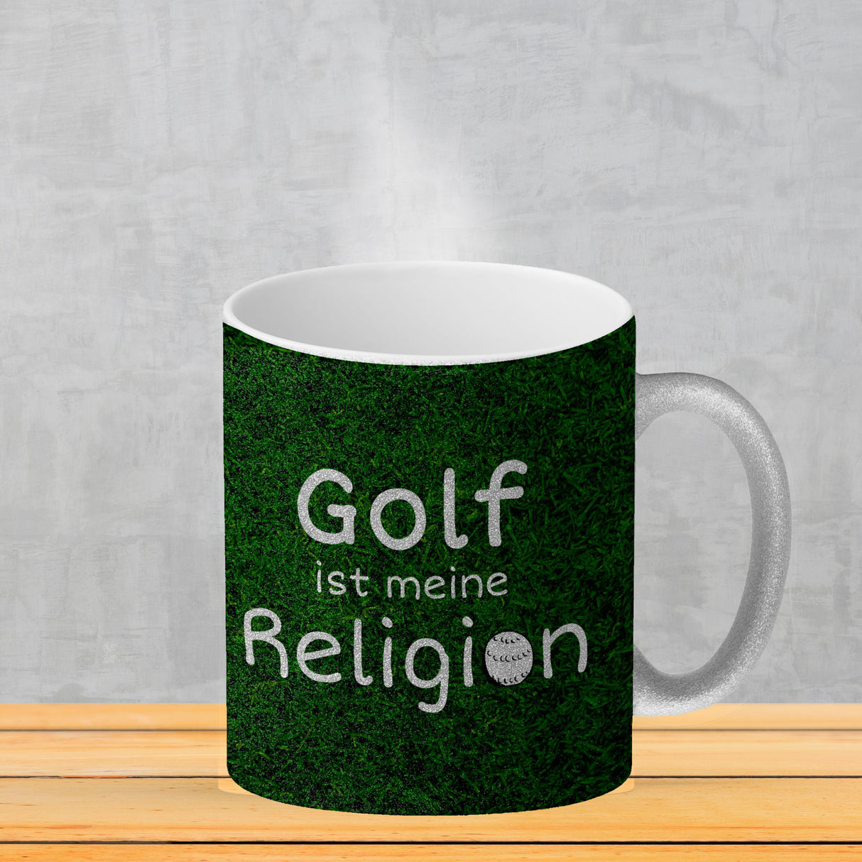 Fussball ist meine Religion Kaffeebecher mit Fussballmotiv