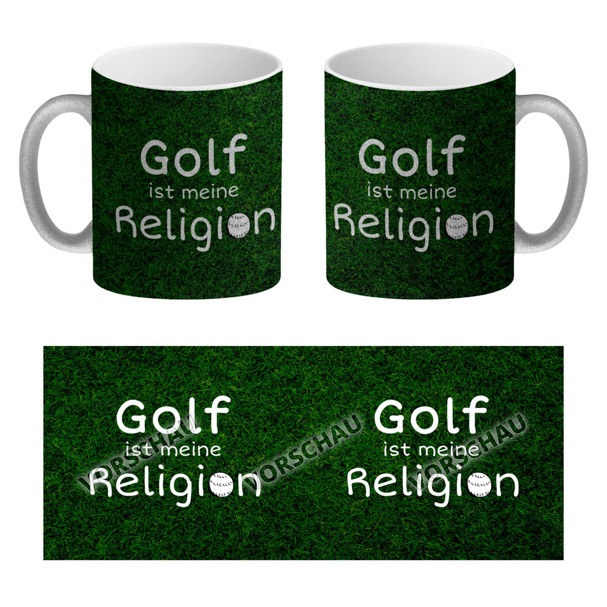 Fussball ist meine Religion Kaffeebecher mit Fussballmotiv