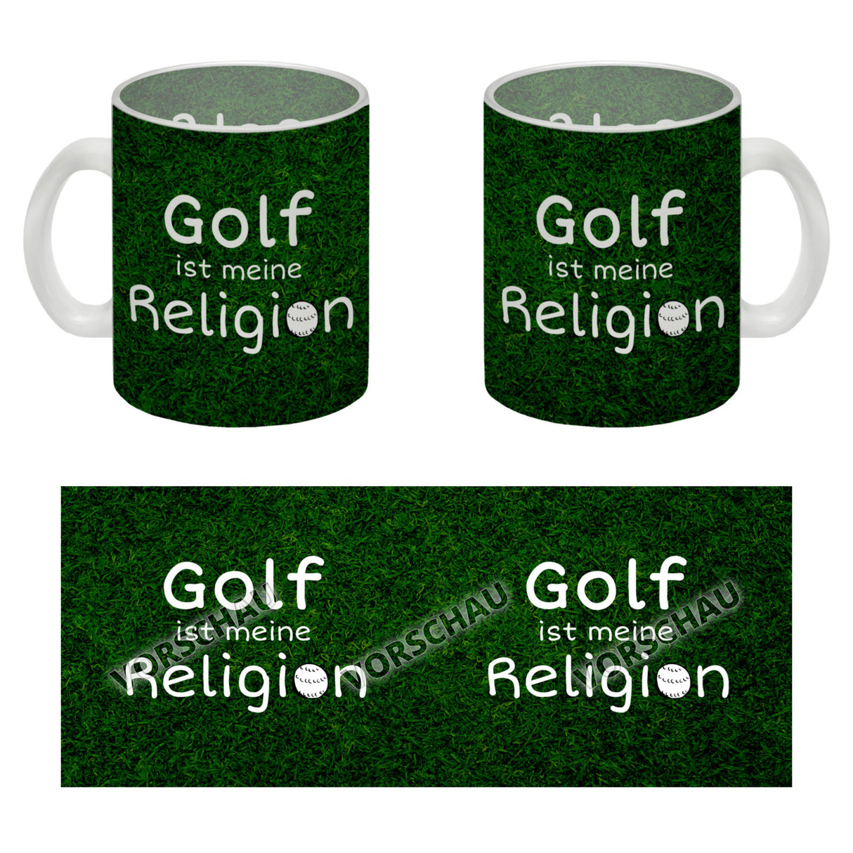 Fussball ist meine Religion Kaffeebecher mit Fussballmotiv