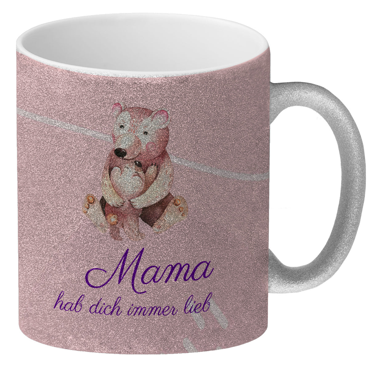 Mama hab dich immer lieb Kaffeebecher mit niedlichem Nilpferd in rosa