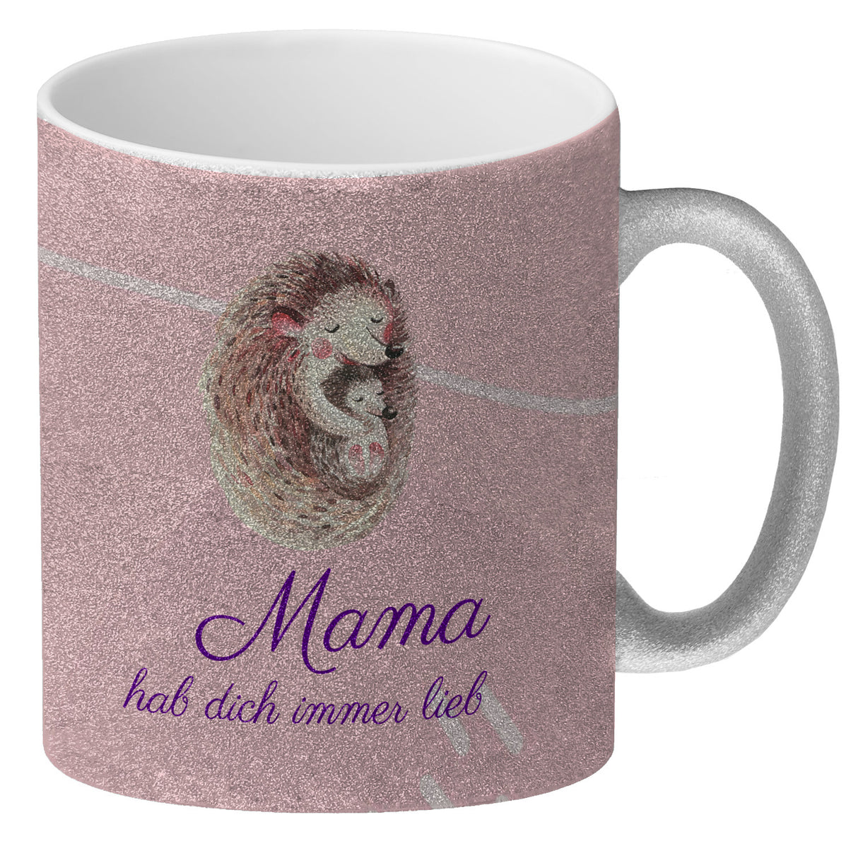 Mama hab dich immer lieb Kaffeebecher mit niedlichem Nilpferd in rosa