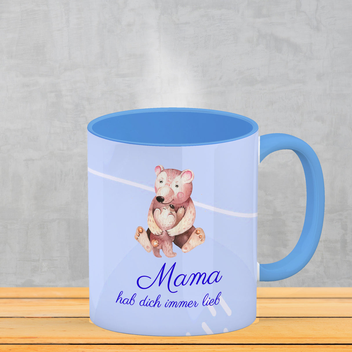 Mama hab dich immer lieb Kaffeebecher mit niedlichem Nilpferd in rosa