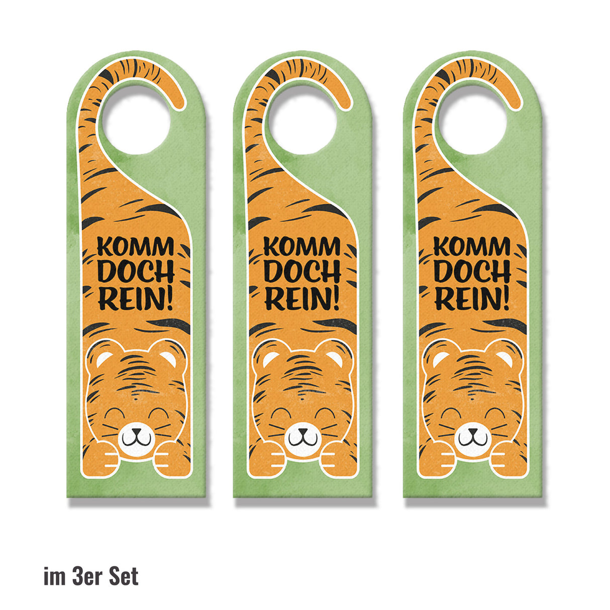 Komm doch rein oder Bitte nicht stören - Türhänger mit süßem Tiger