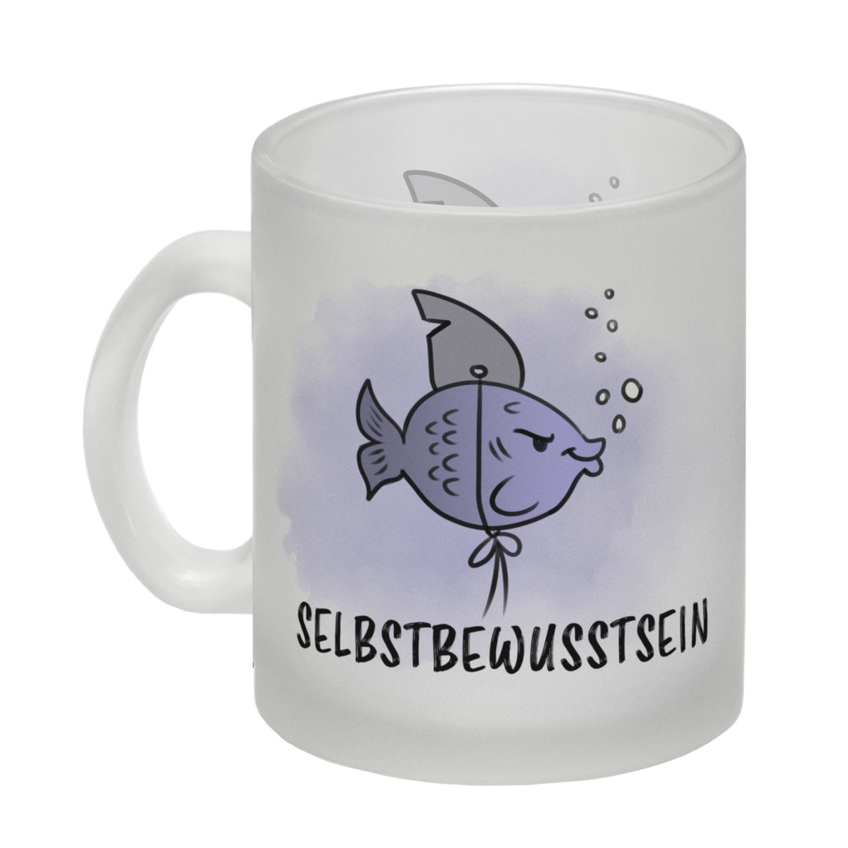 Selbstbewusstsein - Kaffeebecher mit dem gewitzten Fisch mit Haifischflosse