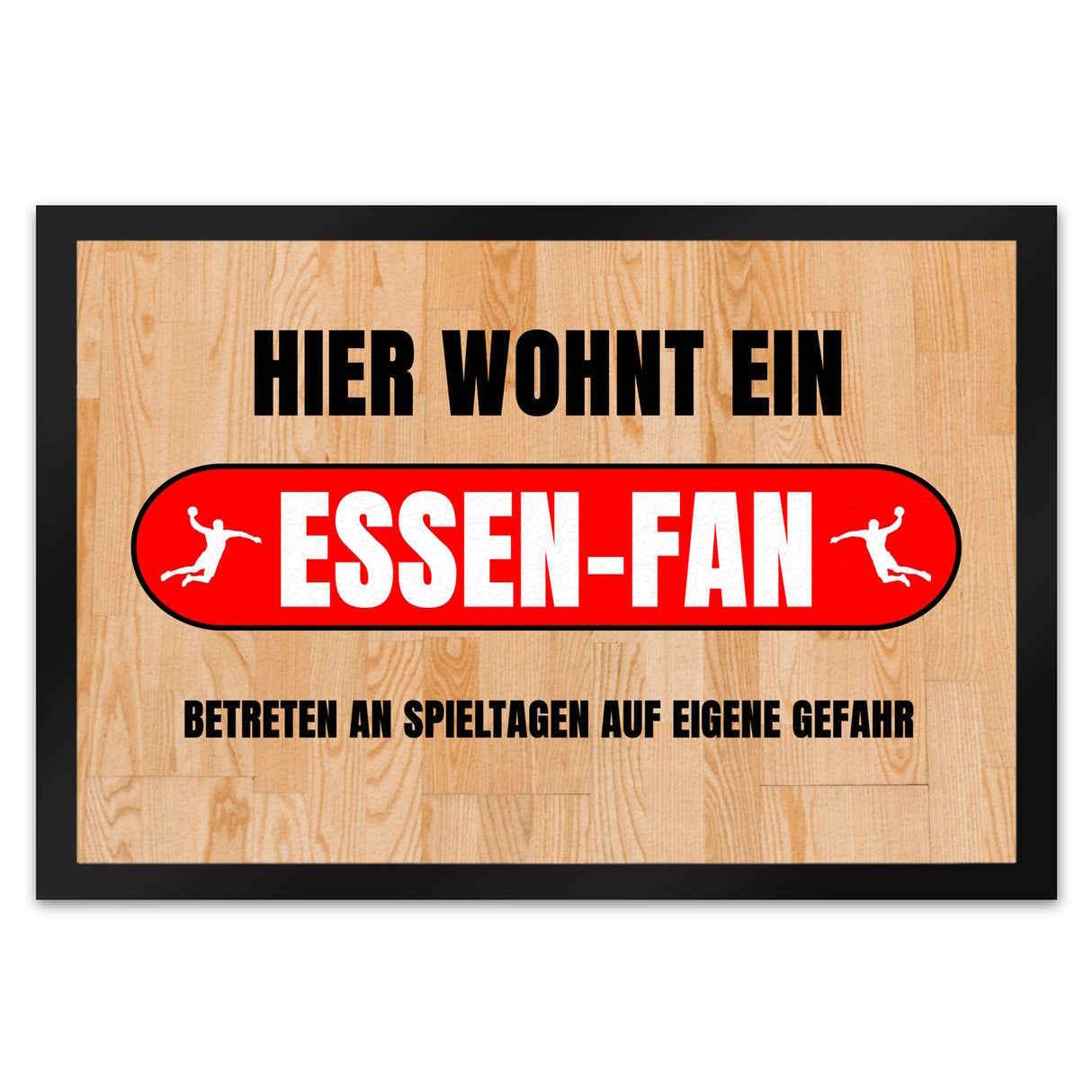 Hier wohnt ein Essen-Fan Fußmatte in 35x50 cm mit Turnhallenboden Motiv