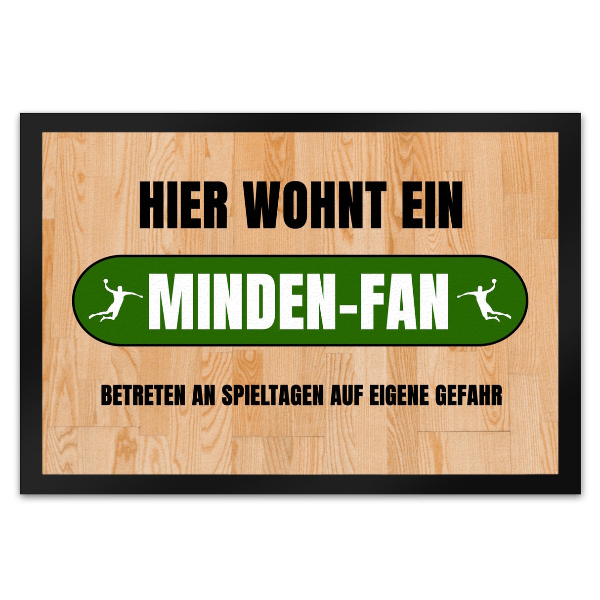 Hier wohnt ein Minden-Fan Fußmatte in 35x50 cm mit Turnhallenboden Motiv
