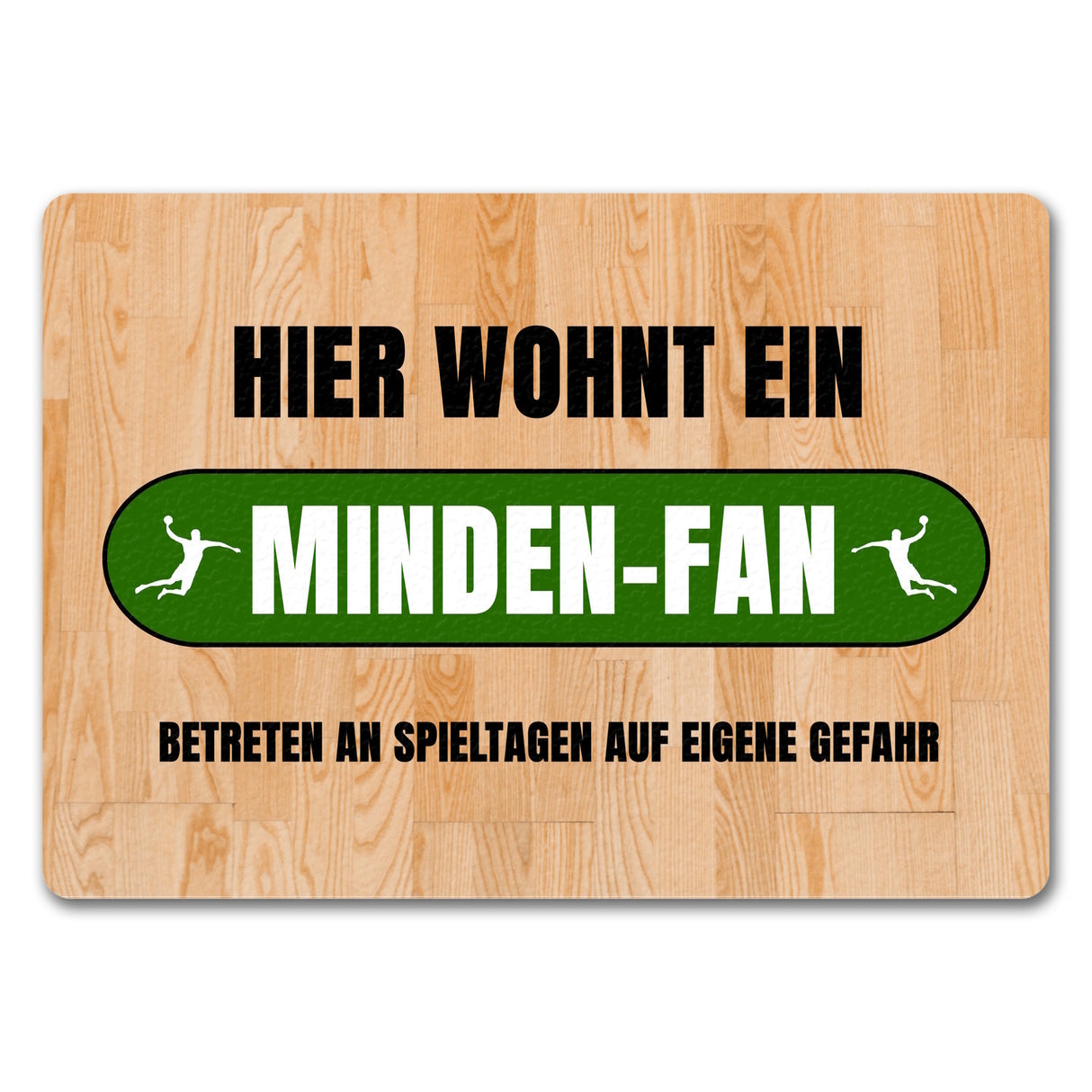 Hier wohnt ein Minden-Fan Fußmatte in 35x50 cm mit Turnhallenboden Motiv