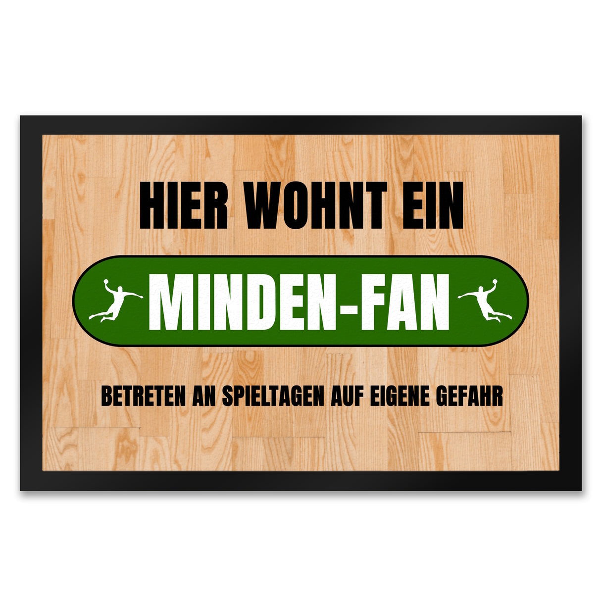Hier wohnt ein Minden-Fan Fußmatte in 35x50 cm mit Turnhallenboden Motiv
